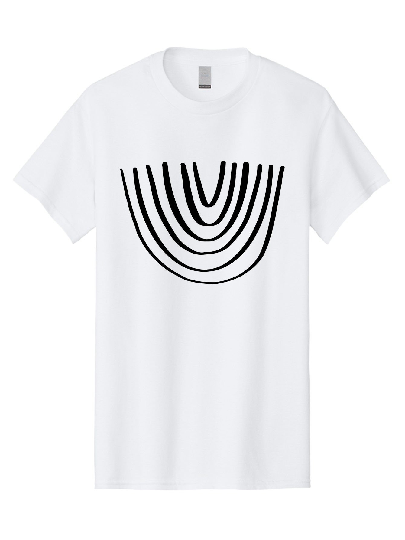 Stacked-Arches Men'S Graphic Tee, 100% Cotton, Comfortable Casual Summer Wear, Machine Washable, Black Arches, Curved Lines, Minimalist Design, Simple Shapes, Abstract Art, Geometric Pattern, Bold Graphics -  Aaa491 29