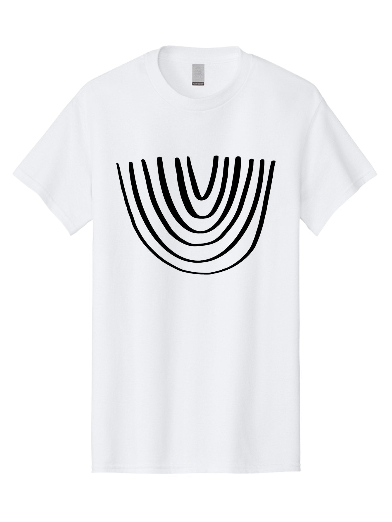 Stacked-Arches Men'S Graphic Tee, 100% Cotton, Comfortable Casual Summer Wear, Machine Washable, Black Arches, Curved Lines, Minimalist Design, Simple Shapes, Abstract Art, Geometric Pattern, Bold Graphics -  Aaa491 19