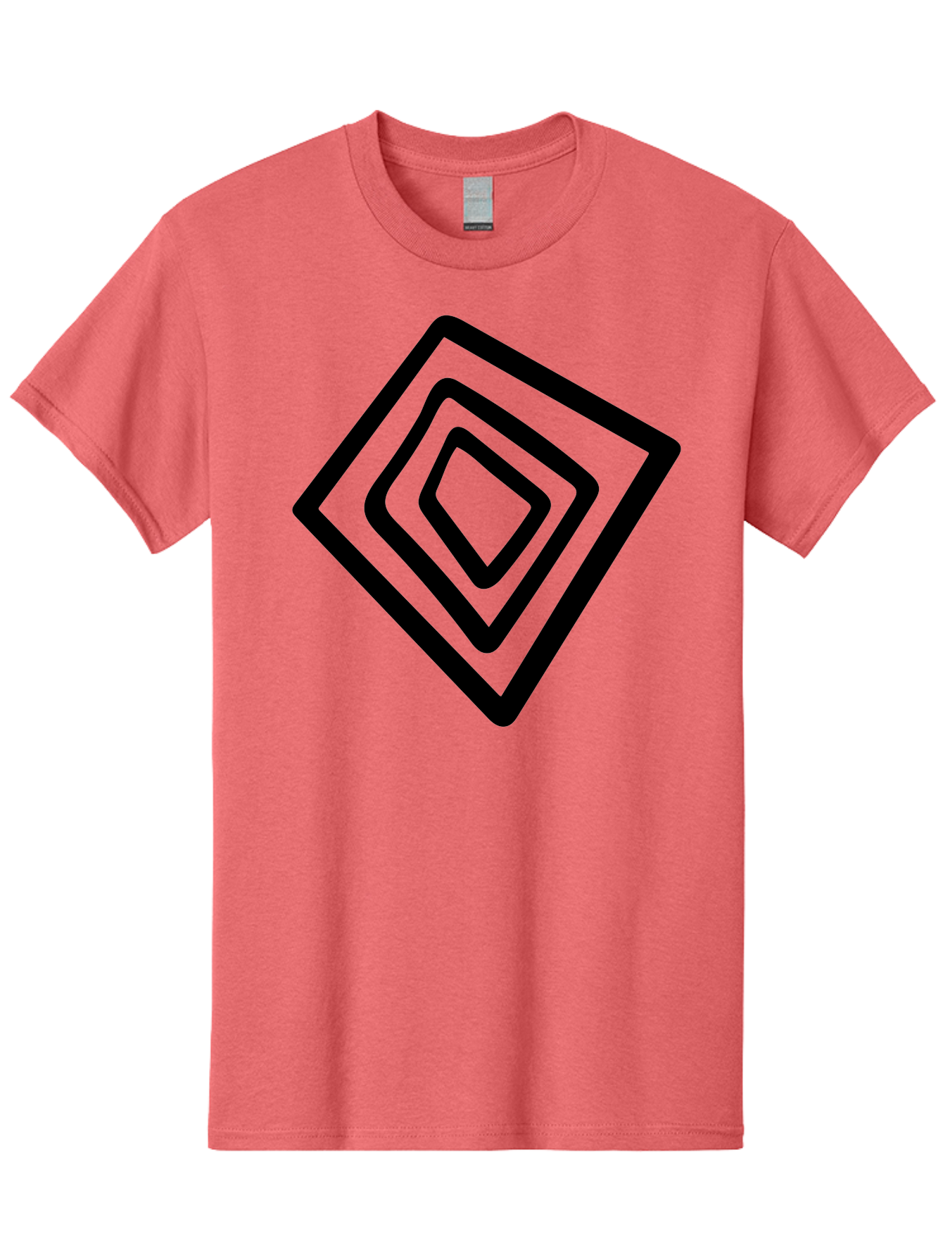 Stacked-Diamonds Men'S Graphic Tee, 100% Cotton, Comfortable Casual Summer Wear, Machine Washable, Concentric Diamond Shapes, Layered Design, Minimalist Art, Black And Green, Geometric Pattern, Modern Aesthetic, Simple Graphics -  Aaa492 5