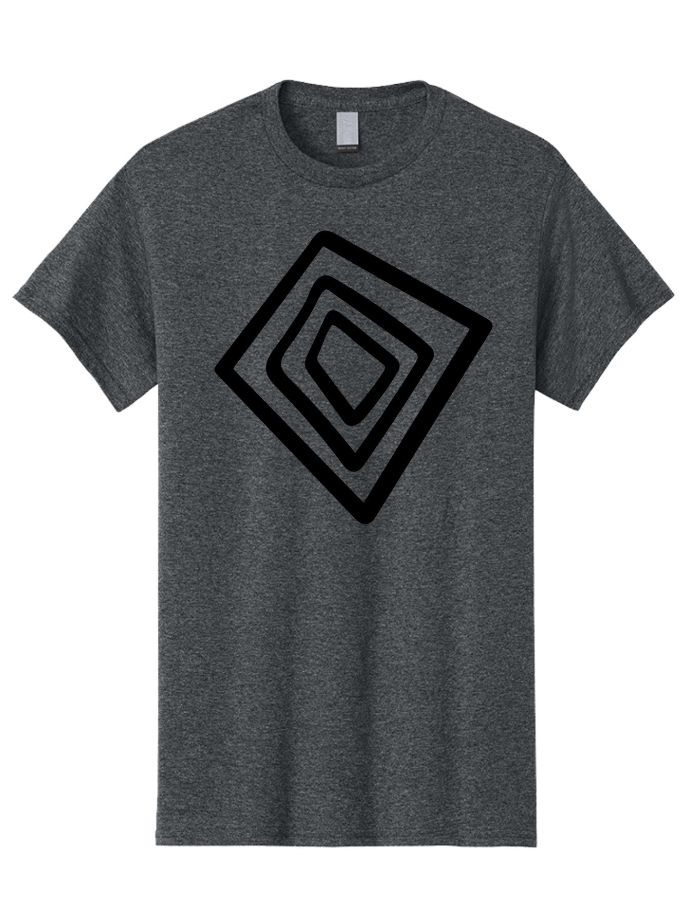 Stacked-Diamonds Men'S Graphic Tee, 100% Cotton, Comfortable Casual Summer Wear, Machine Washable, Concentric Diamond Shapes, Layered Design, Minimalist Art, Black And Green, Geometric Pattern, Modern Aesthetic, Simple Graphics -  Aaa492 27