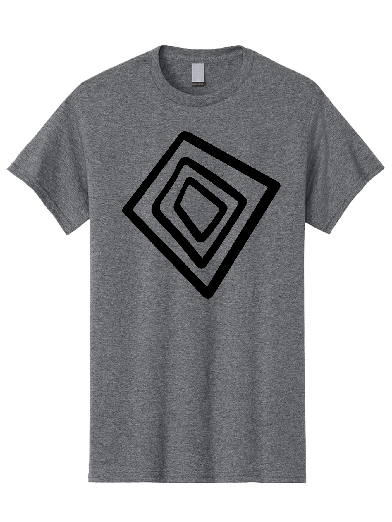 Stacked-Diamonds Men'S Graphic Tee, 100% Cotton, Comfortable Casual Summer Wear, Machine Washable, Concentric Diamond Shapes, Layered Design, Minimalist Art, Black And Green, Geometric Pattern, Modern Aesthetic, Simple Graphics -  Aaa492 9