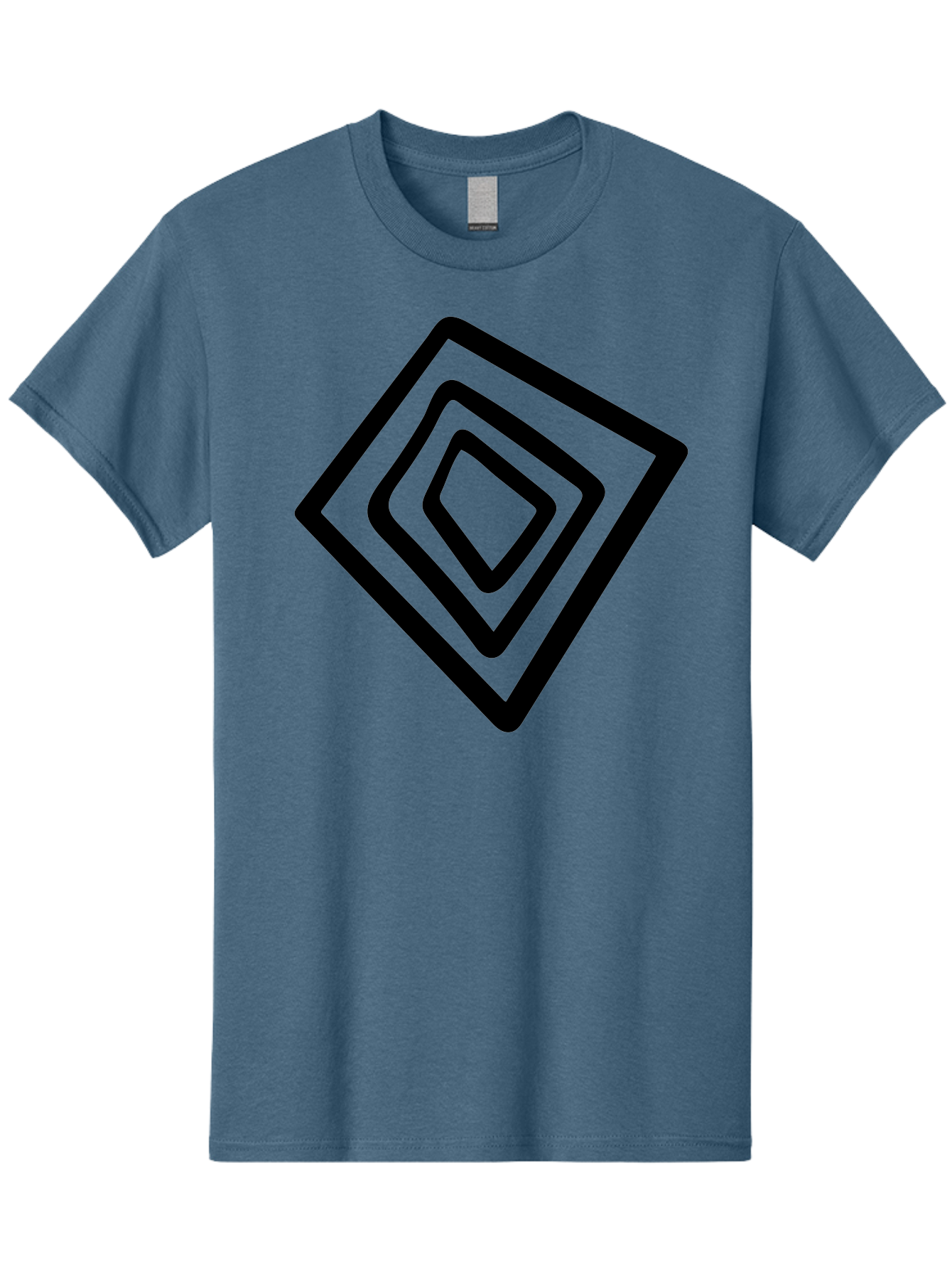 Stacked-Diamonds Men'S Graphic Tee, 100% Cotton, Comfortable Casual Summer Wear, Machine Washable, Concentric Diamond Shapes, Layered Design, Minimalist Art, Black And Green, Geometric Pattern, Modern Aesthetic, Simple Graphics -  Aaa492 11