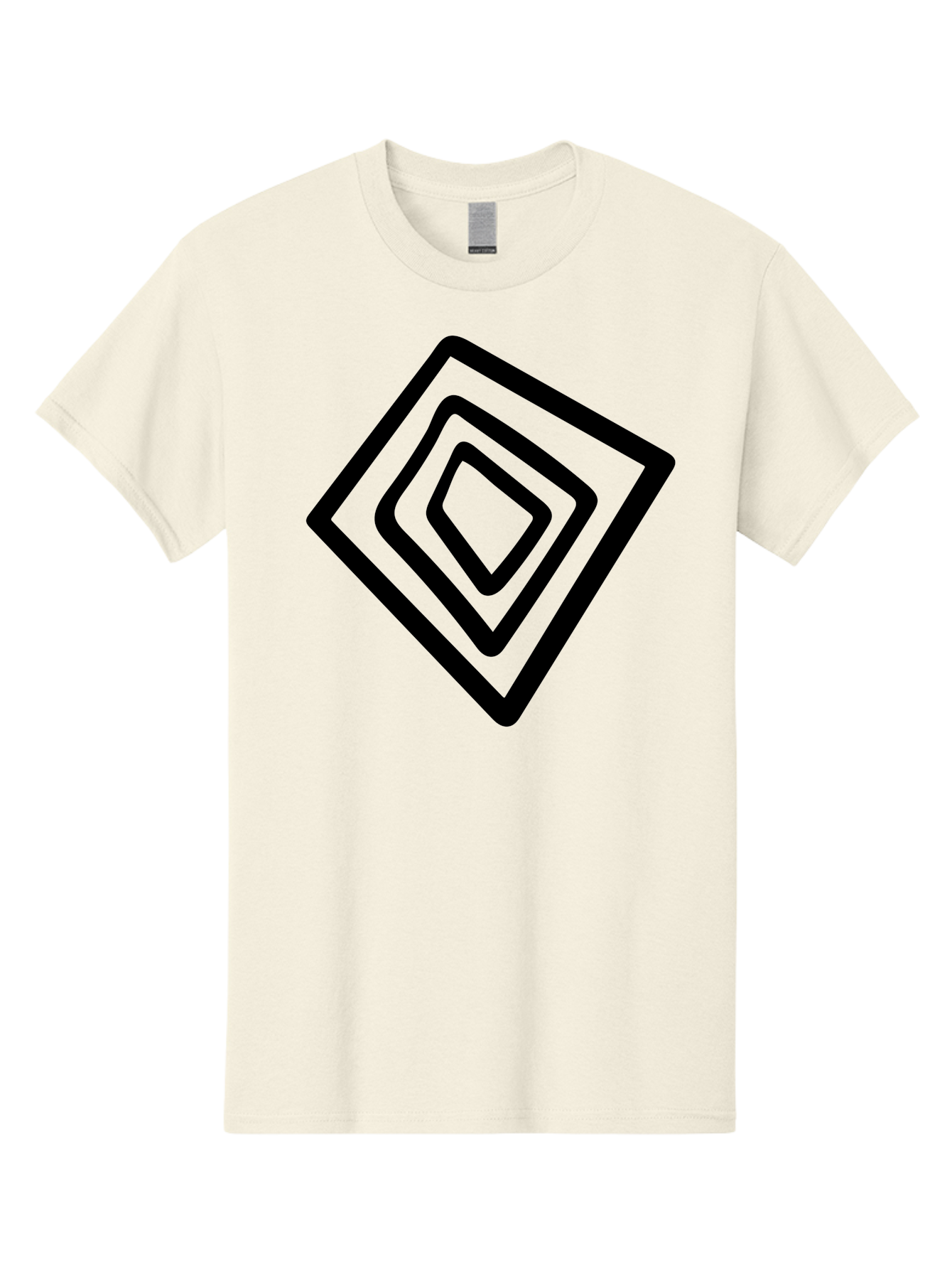 Stacked-Diamonds Men'S Graphic Tee, 100% Cotton, Comfortable Casual Summer Wear, Machine Washable, Concentric Diamond Shapes, Layered Design, Minimalist Art, Black And Green, Geometric Pattern, Modern Aesthetic, Simple Graphics -  Aaa492 17