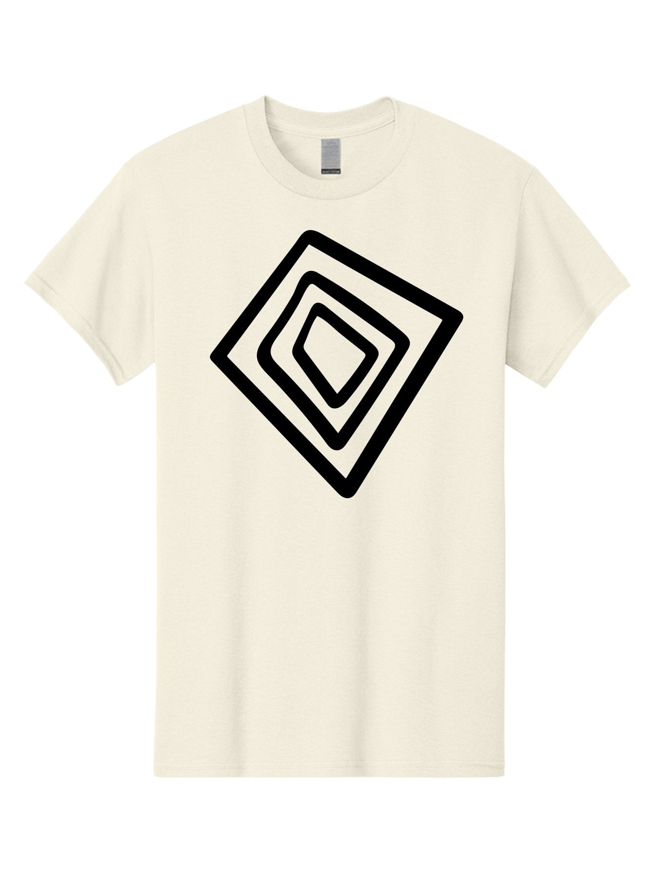 Stacked-Diamonds Men'S Graphic Tee, 100% Cotton, Comfortable Casual Summer Wear, Machine Washable, Concentric Diamond Shapes, Layered Design, Minimalist Art, Black And Green, Geometric Pattern, Modern Aesthetic, Simple Graphics -  Aaa492 29