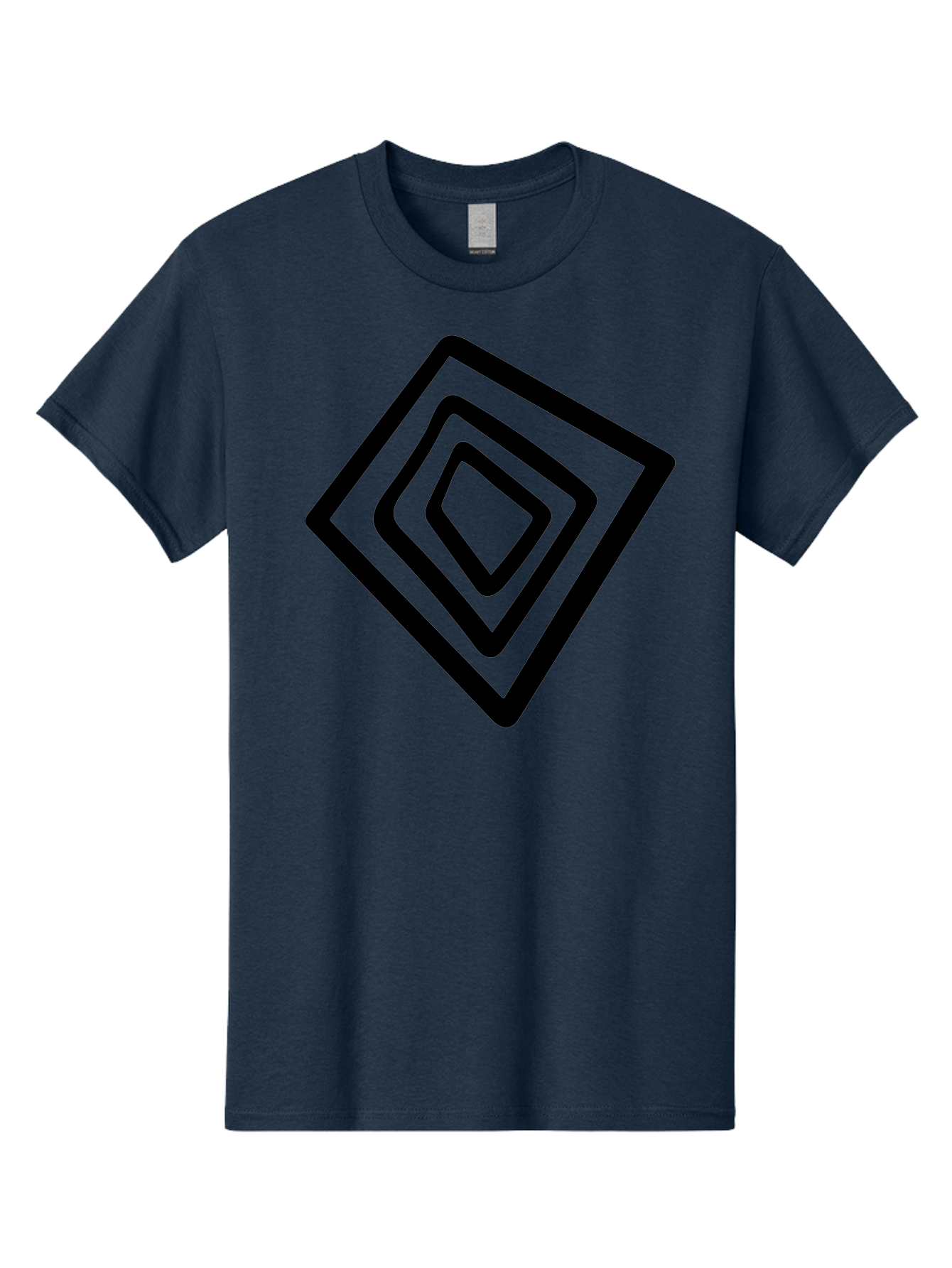Stacked-Diamonds Men'S Graphic Tee, 100% Cotton, Comfortable Casual Summer Wear, Machine Washable, Concentric Diamond Shapes, Layered Design, Minimalist Art, Black And Green, Geometric Pattern, Modern Aesthetic, Simple Graphics -  Aaa492 19