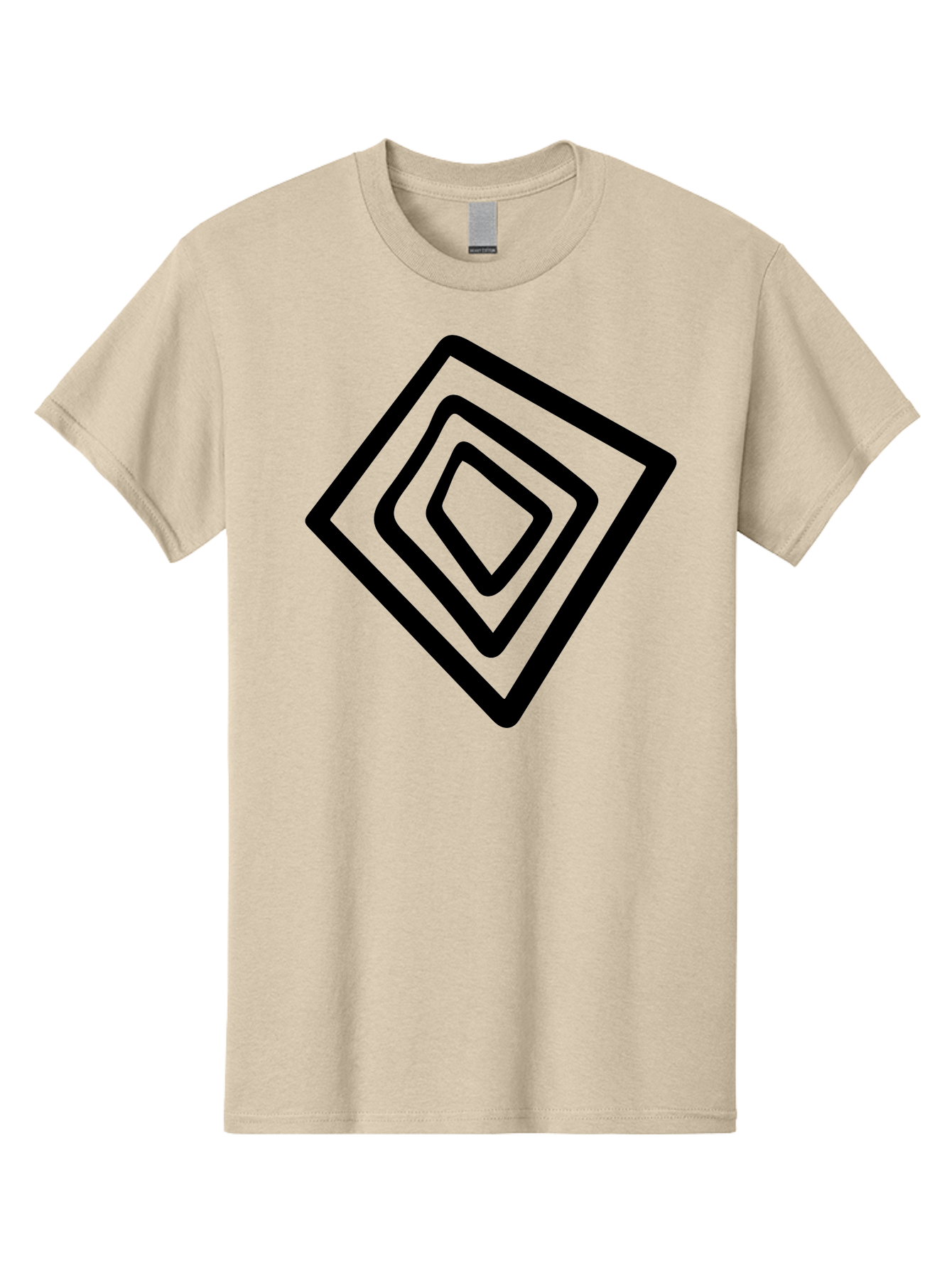 Stacked-Diamonds Men'S Graphic Tee, 100% Cotton, Comfortable Casual Summer Wear, Machine Washable, Concentric Diamond Shapes, Layered Design, Minimalist Art, Black And Green, Geometric Pattern, Modern Aesthetic, Simple Graphics -  Aaa492 27