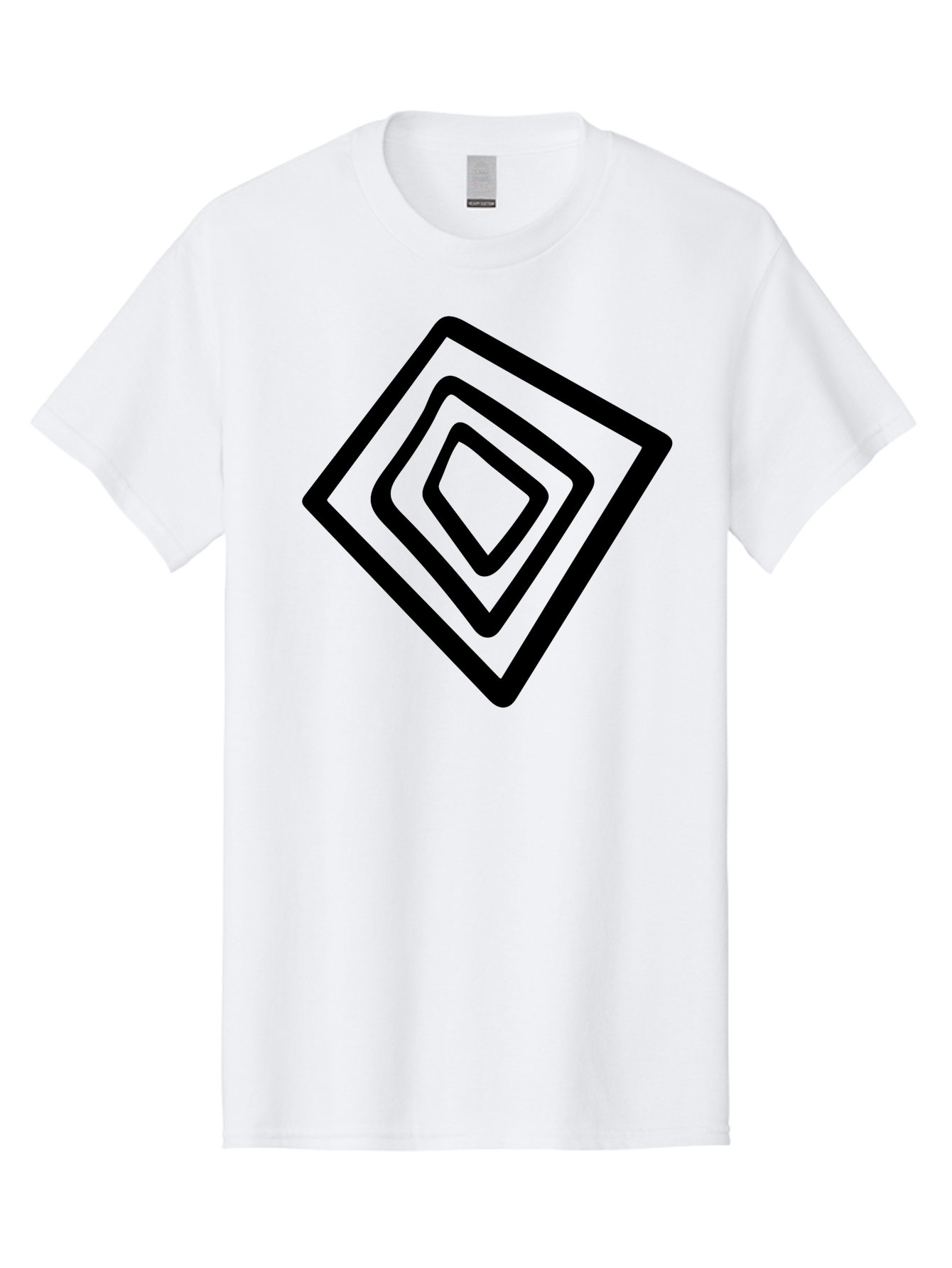 Stacked-Diamonds Men'S Graphic Tee, 100% Cotton, Comfortable Casual Summer Wear, Machine Washable, Concentric Diamond Shapes, Layered Design, Minimalist Art, Black And Green, Geometric Pattern, Modern Aesthetic, Simple Graphics -  Aaa492 29