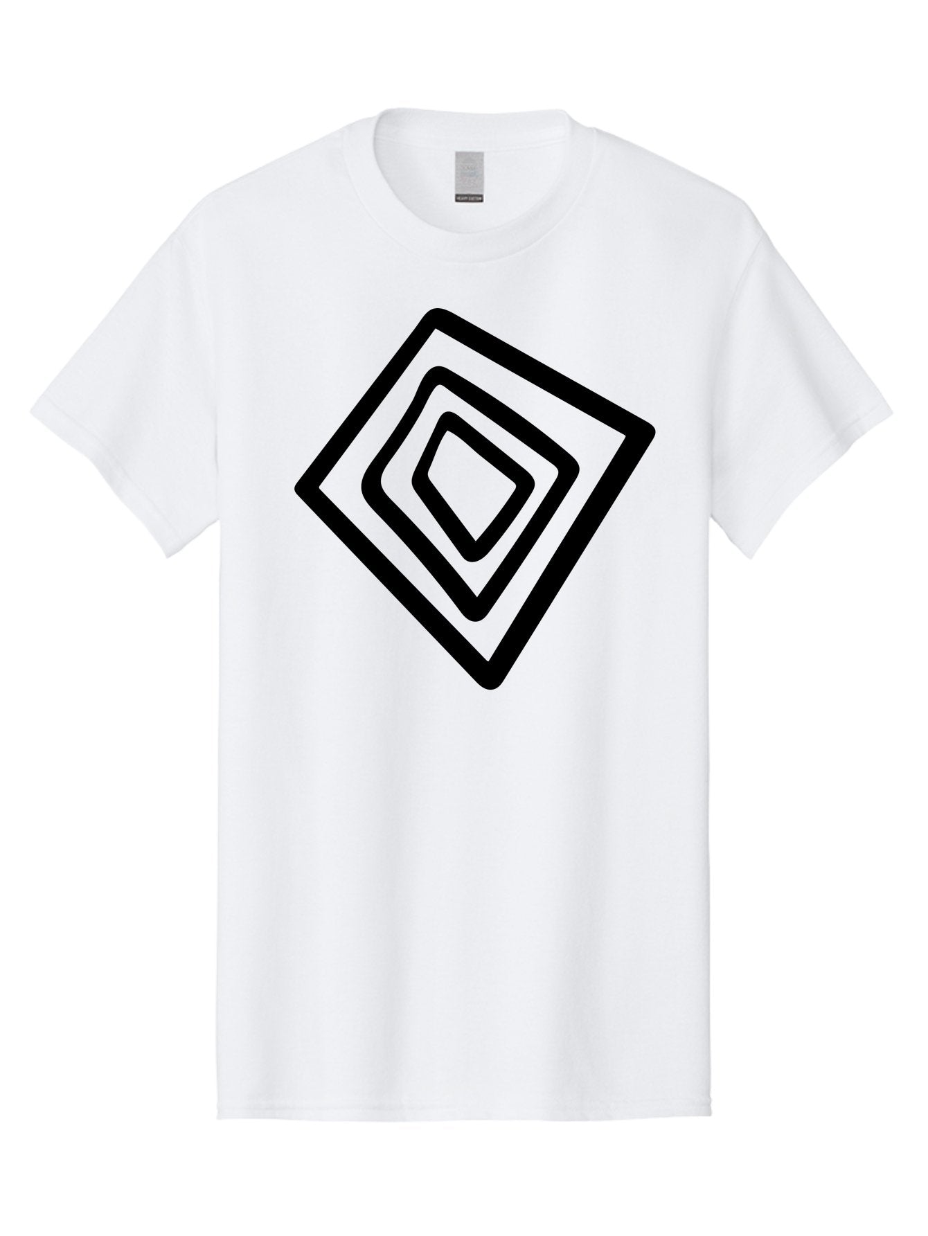 Stacked-Diamonds Men'S Graphic Tee, 100% Cotton, Comfortable Casual Summer Wear, Machine Washable, Concentric Diamond Shapes, Layered Design, Minimalist Art, Black And Green, Geometric Pattern, Modern Aesthetic, Simple Graphics -  Aaa492 7