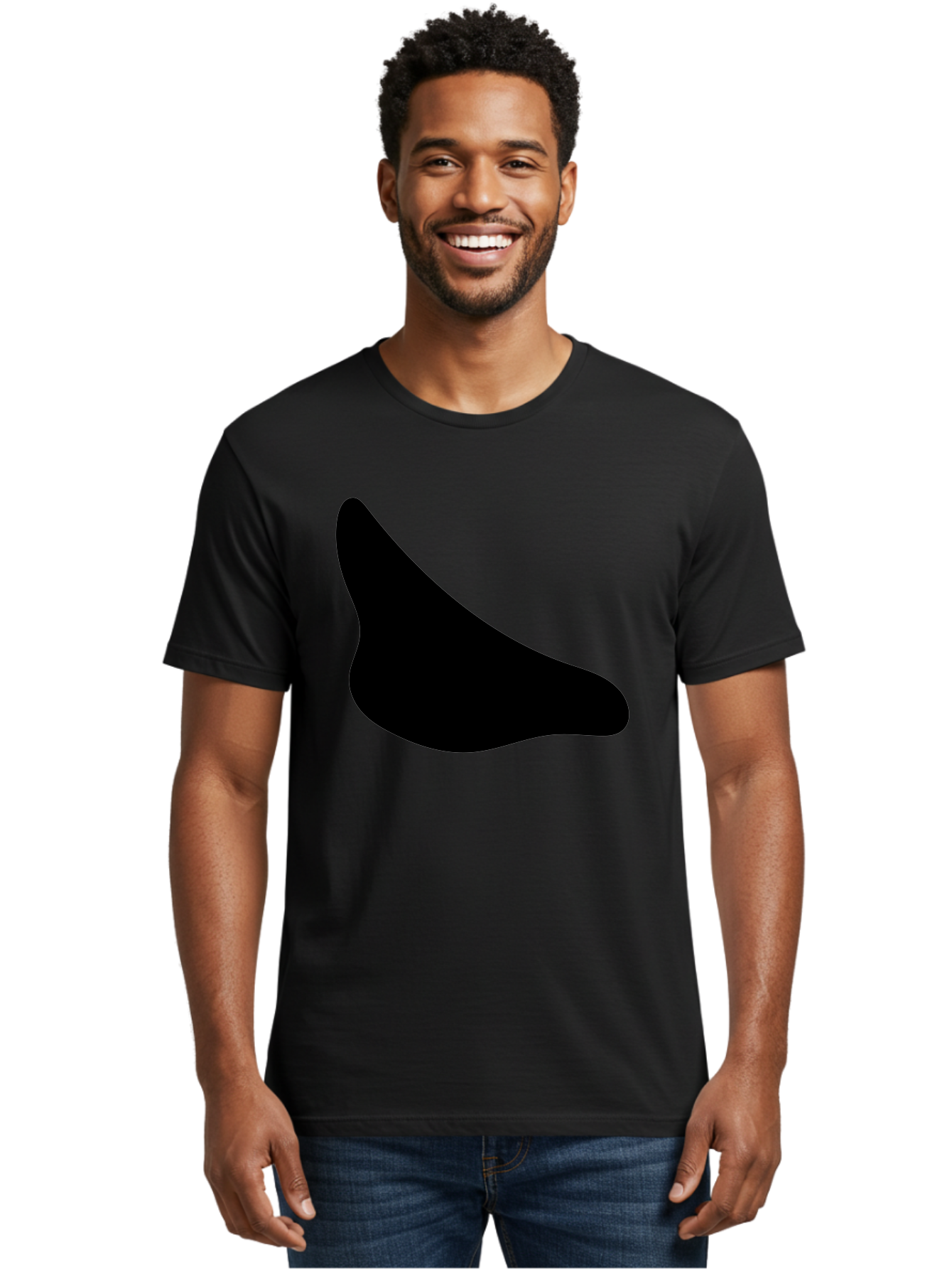 Stylized-Foot Men'S Graphic Tee, 100% Cotton, Comfortable Casual Summer Wear, Machine Washable, Shoe Sole, Footwear Design, Minimalist Shape, Black Silhouette, Simple Graphic, Modern Style -  Aaa494
