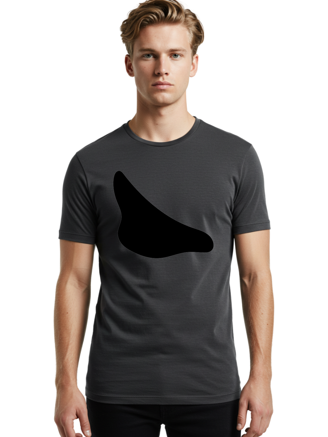 Stylized-Foot Men'S Graphic Tee, 100% Cotton, Comfortable Casual Summer Wear, Machine Washable, Shoe Sole, Footwear Design, Minimalist Shape, Black Silhouette, Simple Graphic, Modern Style -  Aaa494 8