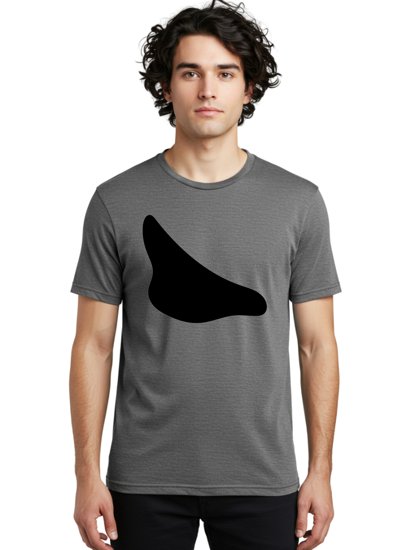 Stylized-Foot Men'S Graphic Tee, 100% Cotton, Comfortable Casual Summer Wear, Machine Washable, Shoe Sole, Footwear Design, Minimalist Shape, Black Silhouette, Simple Graphic, Modern Style -  Aaa494 10