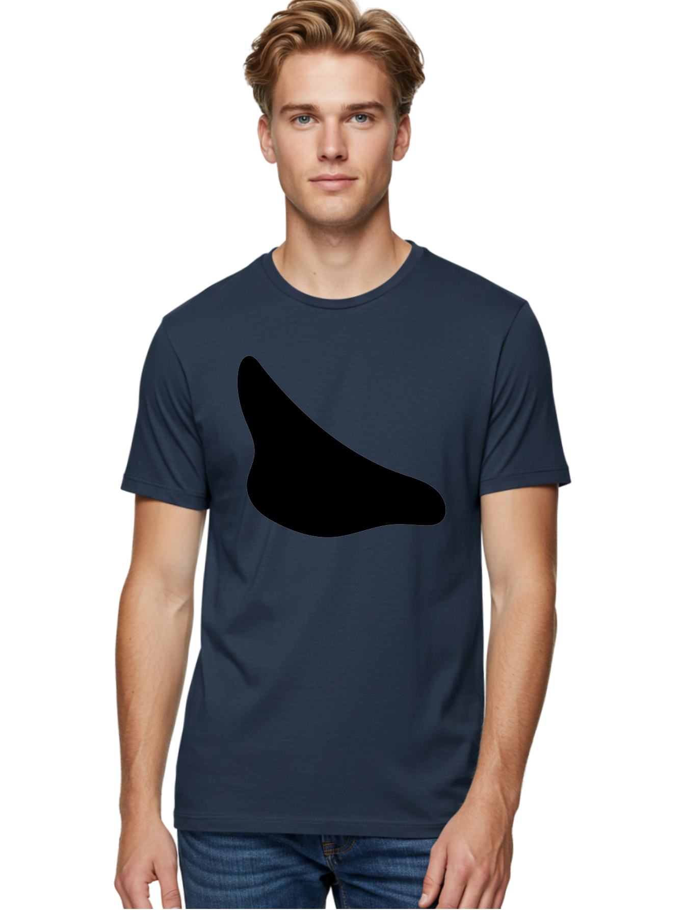 Stylized-Foot Men'S Graphic Tee, 100% Cotton, Comfortable Casual Summer Wear, Machine Washable, Shoe Sole, Footwear Design, Minimalist Shape, Black Silhouette, Simple Graphic, Modern Style -  Aaa494 20