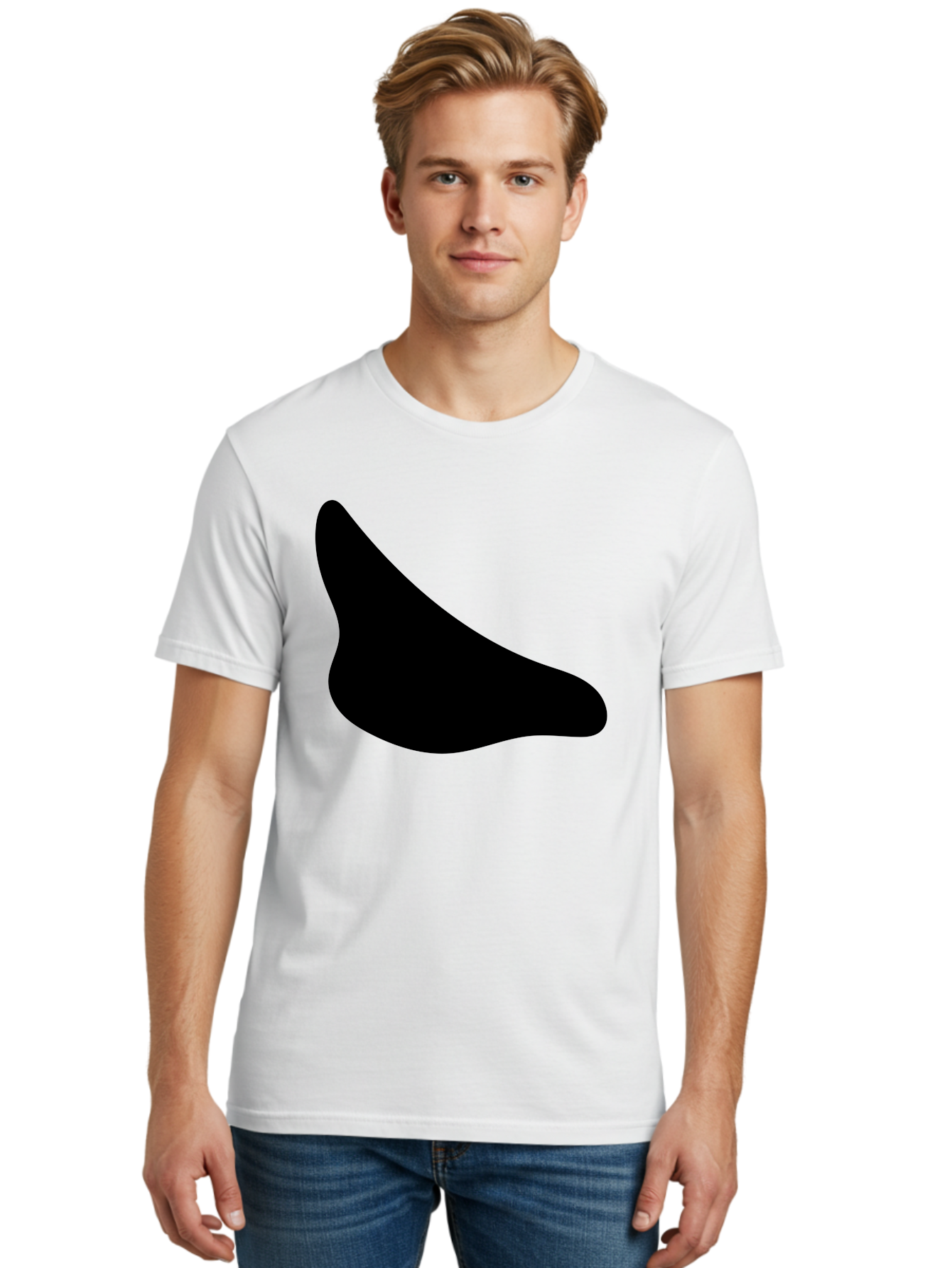 Stylized-Foot Men'S Graphic Tee, 100% Cotton, Comfortable Casual Summer Wear, Machine Washable, Shoe Sole, Footwear Design, Minimalist Shape, Black Silhouette, Simple Graphic, Modern Style -  Aaa494 30