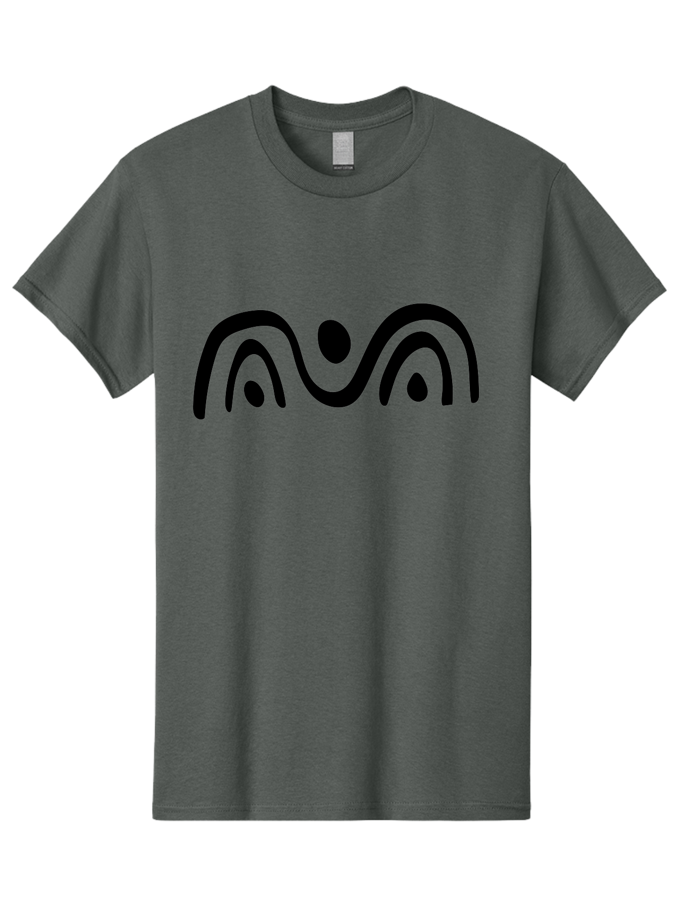 Stylized-Person-Icon Men'S Graphic Tee, 100% Cotton, Comfortable Casual Summer Wear, Machine Washable, Modern Minimalist Design, Abstract Art, Wavy Lines, Simple Shapes, Fluid Curves, Stylized Symbol, Black Silhouette, Graphic Element -  Aaa495 3