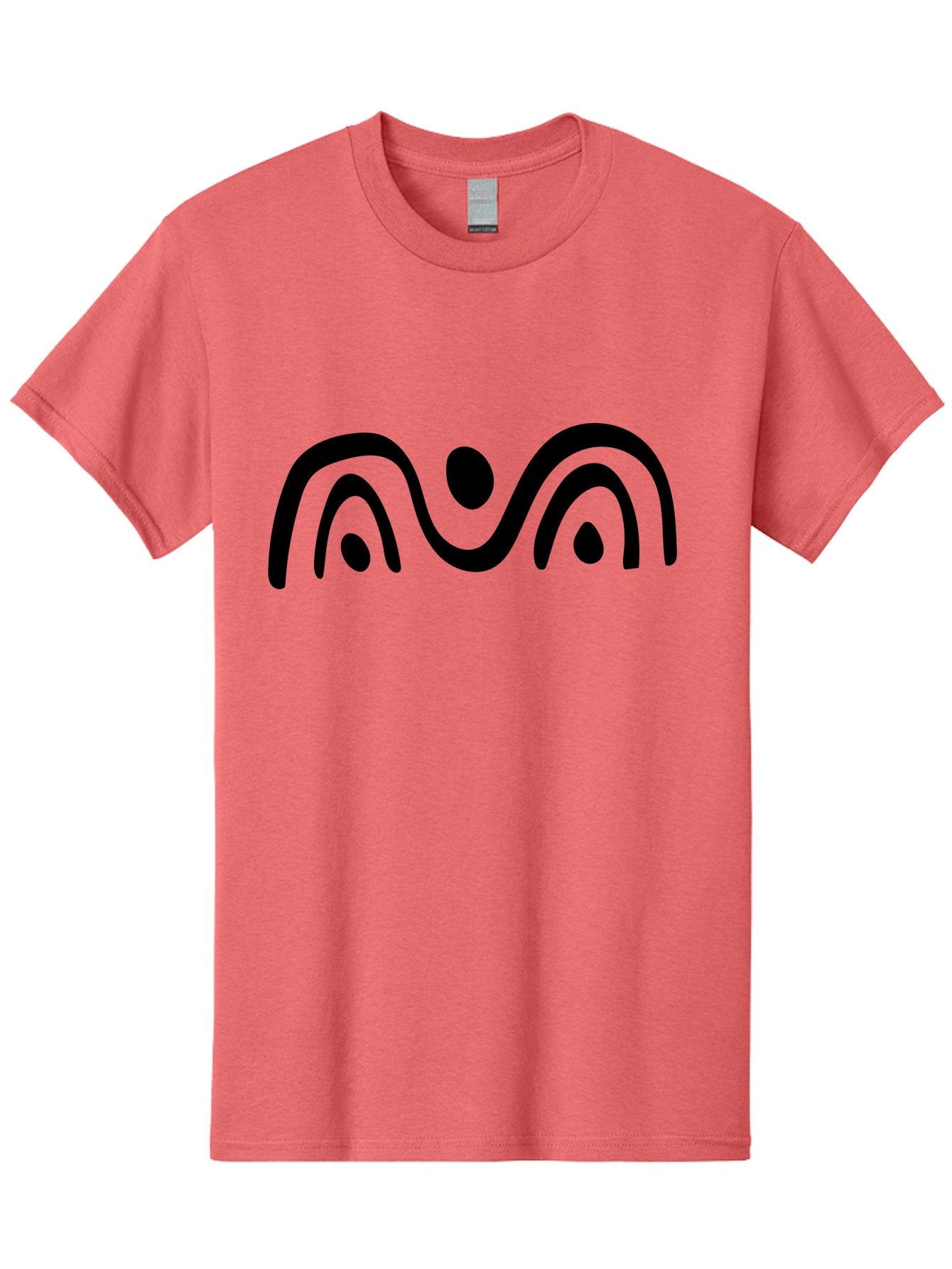 Stylized-Person-Icon Men'S Graphic Tee, 100% Cotton, Comfortable Casual Summer Wear, Machine Washable, Modern Minimalist Design, Abstract Art, Wavy Lines, Simple Shapes, Fluid Curves, Stylized Symbol, Black Silhouette, Graphic Element -  Aaa495 25