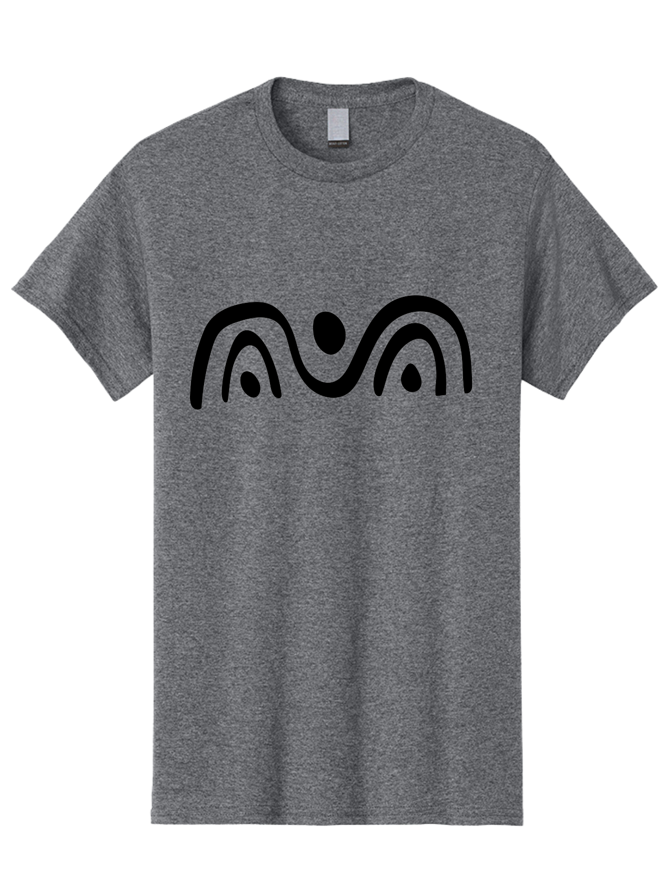 Stylized-Person-Icon Men'S Graphic Tee, 100% Cotton, Comfortable Casual Summer Wear, Machine Washable, Modern Minimalist Design, Abstract Art, Wavy Lines, Simple Shapes, Fluid Curves, Stylized Symbol, Black Silhouette, Graphic Element -  Aaa495 9
