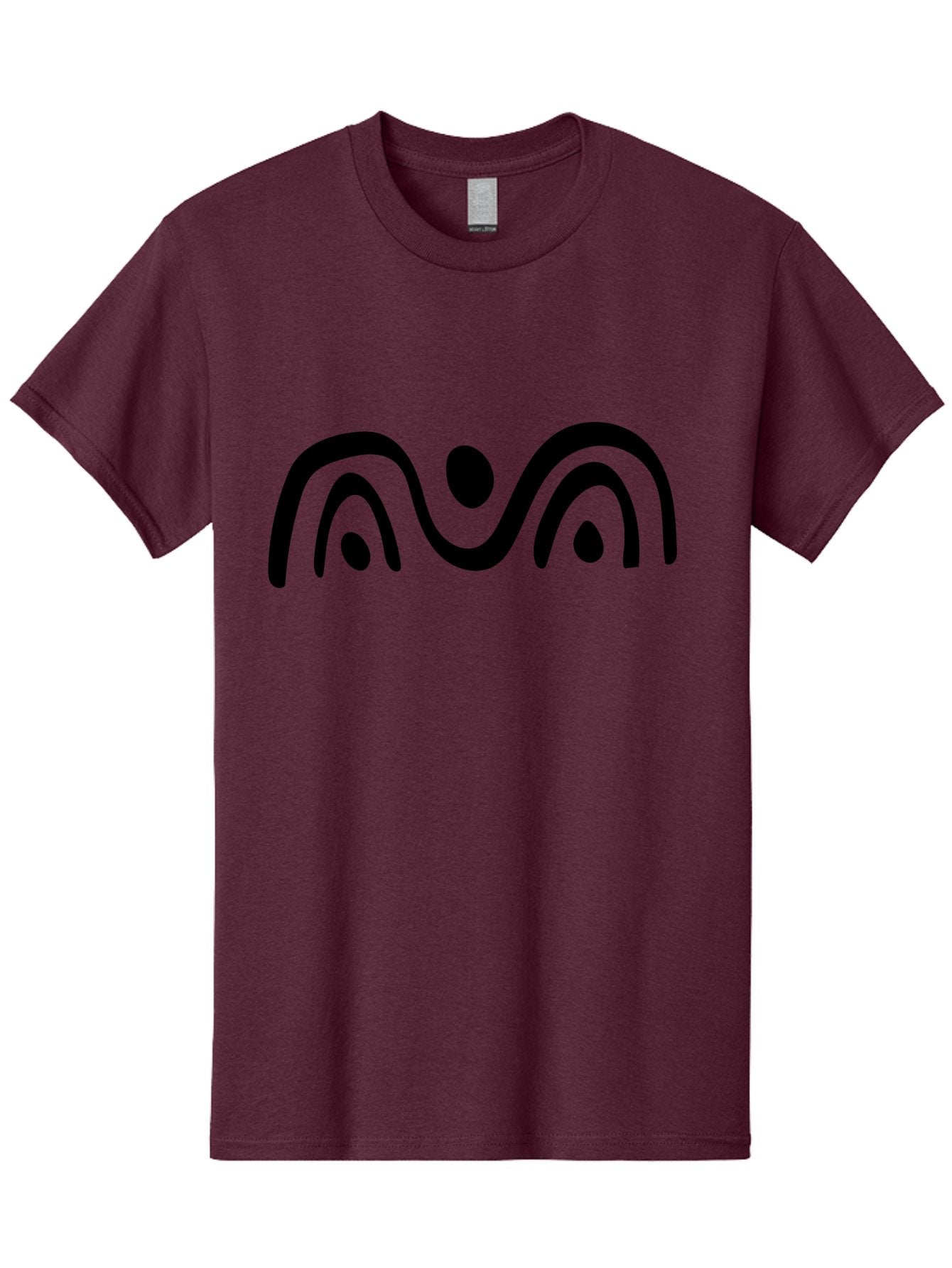 Stylized-Person-Icon Men'S Graphic Tee, 100% Cotton, Comfortable Casual Summer Wear, Machine Washable, Modern Minimalist Design, Abstract Art, Wavy Lines, Simple Shapes, Fluid Curves, Stylized Symbol, Black Silhouette, Graphic Element -  Aaa495 13