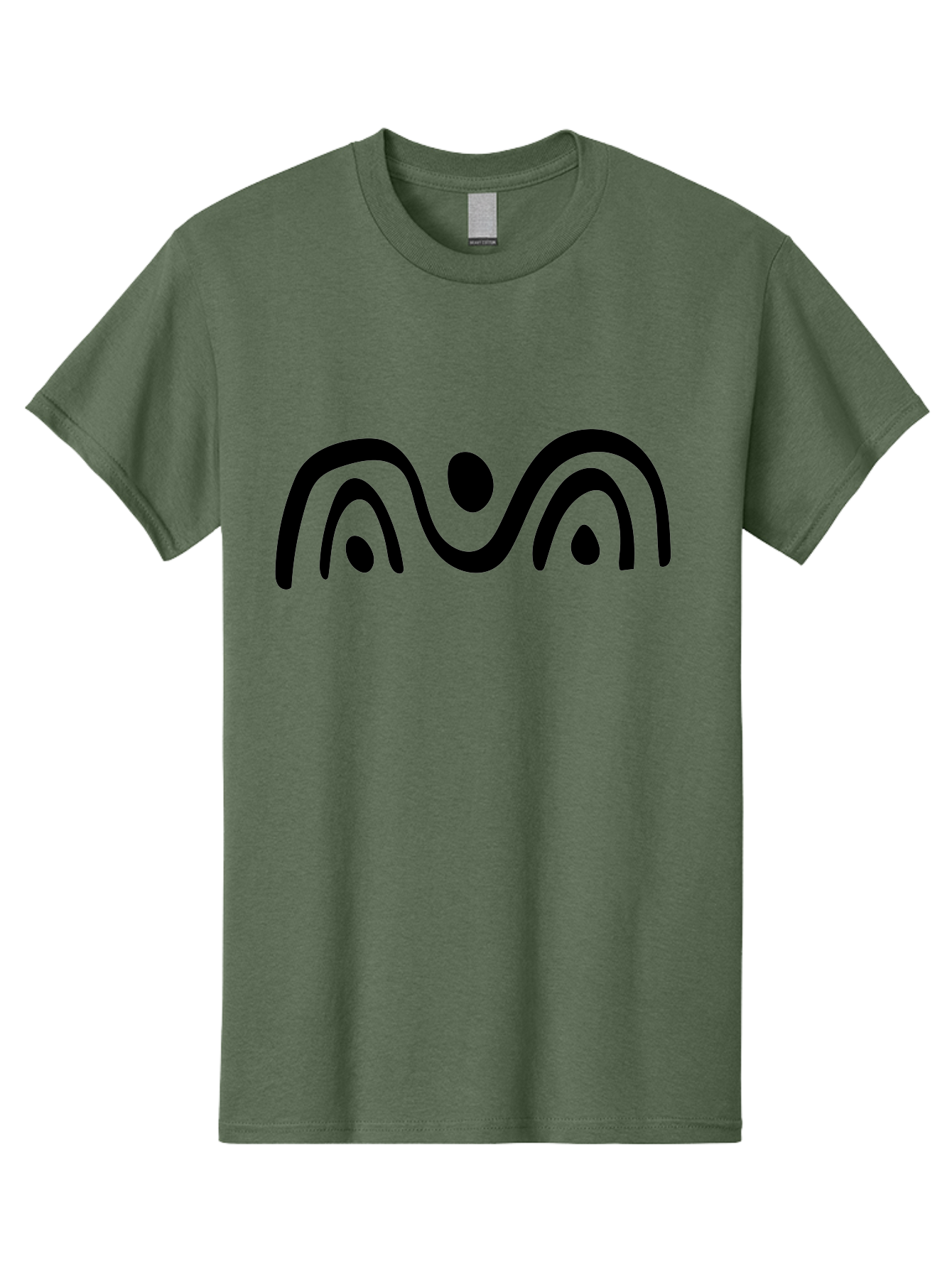 Stylized-Person-Icon Men'S Graphic Tee, 100% Cotton, Comfortable Casual Summer Wear, Machine Washable, Modern Minimalist Design, Abstract Art, Wavy Lines, Simple Shapes, Fluid Curves, Stylized Symbol, Black Silhouette, Graphic Element -  Aaa495 15