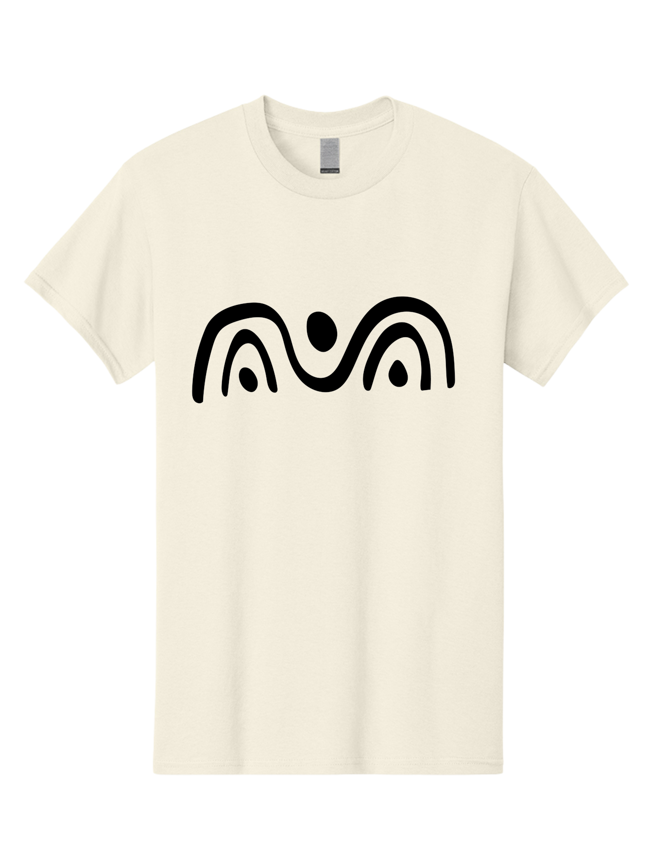 Stylized-Person-Icon Men'S Graphic Tee, 100% Cotton, Comfortable Casual Summer Wear, Machine Washable, Modern Minimalist Design, Abstract Art, Wavy Lines, Simple Shapes, Fluid Curves, Stylized Symbol, Black Silhouette, Graphic Element -  Aaa495 17