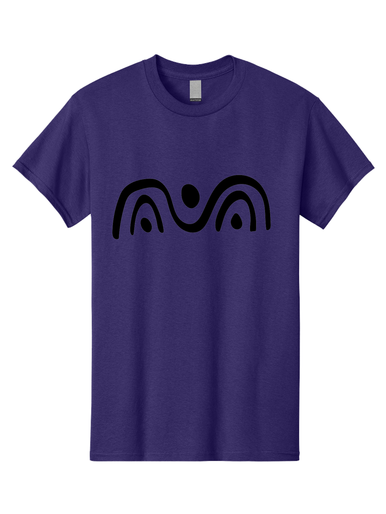 Stylized-Person-Icon Men'S Graphic Tee, 100% Cotton, Comfortable Casual Summer Wear, Machine Washable, Modern Minimalist Design, Abstract Art, Wavy Lines, Simple Shapes, Fluid Curves, Stylized Symbol, Black Silhouette, Graphic Element -  Aaa495 21