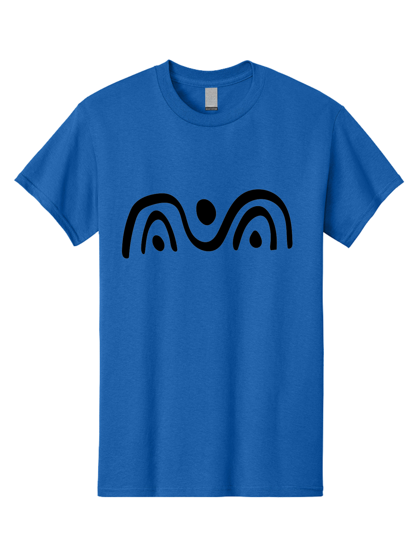 Stylized-Person-Icon Men'S Graphic Tee, 100% Cotton, Comfortable Casual Summer Wear, Machine Washable, Modern Minimalist Design, Abstract Art, Wavy Lines, Simple Shapes, Fluid Curves, Stylized Symbol, Black Silhouette, Graphic Element -  Aaa495 25