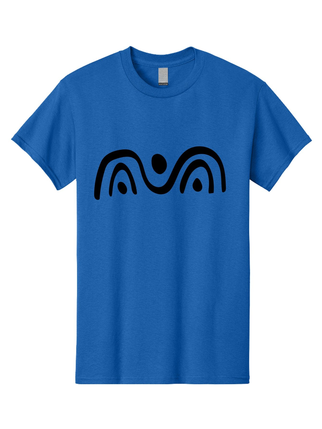 Stylized-Person-Icon Men'S Graphic Tee, 100% Cotton, Comfortable Casual Summer Wear, Machine Washable, Modern Minimalist Design, Abstract Art, Wavy Lines, Simple Shapes, Fluid Curves, Stylized Symbol, Black Silhouette, Graphic Element -  Aaa495 29