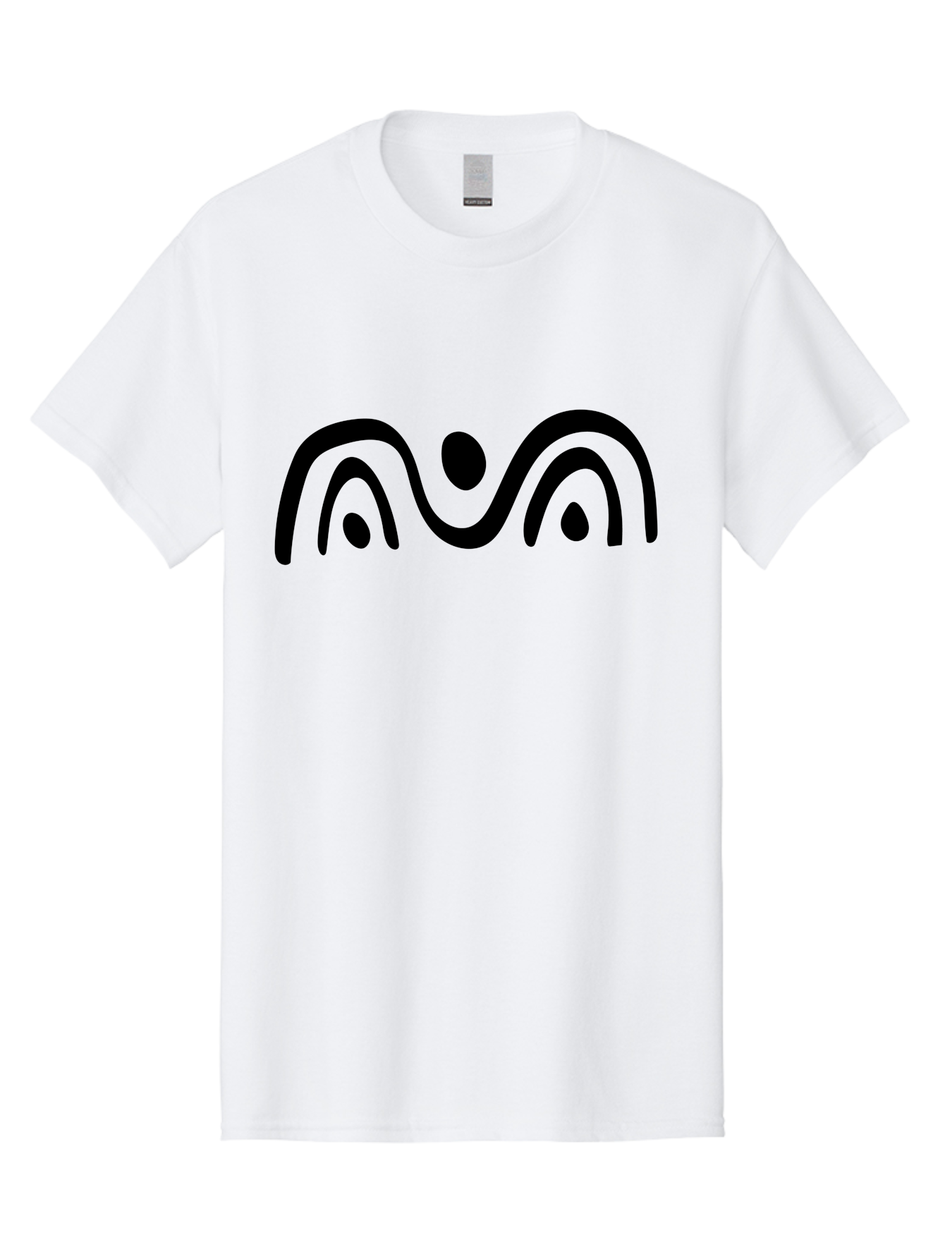 Stylized-Person-Icon Men'S Graphic Tee, 100% Cotton, Comfortable Casual Summer Wear, Machine Washable, Modern Minimalist Design, Abstract Art, Wavy Lines, Simple Shapes, Fluid Curves, Stylized Symbol, Black Silhouette, Graphic Element -  Aaa495 29