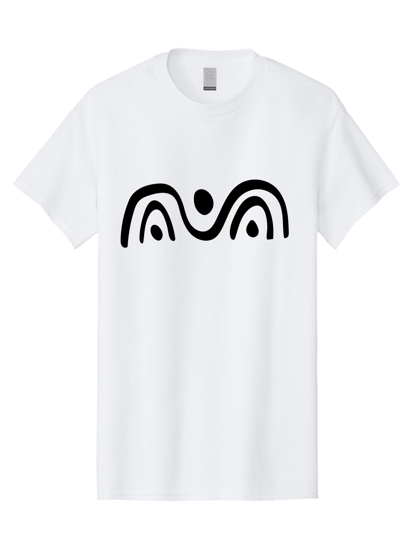 Stylized-Person-Icon Men'S Graphic Tee, 100% Cotton, Comfortable Casual Summer Wear, Machine Washable, Modern Minimalist Design, Abstract Art, Wavy Lines, Simple Shapes, Fluid Curves, Stylized Symbol, Black Silhouette, Graphic Element -  Aaa495 19