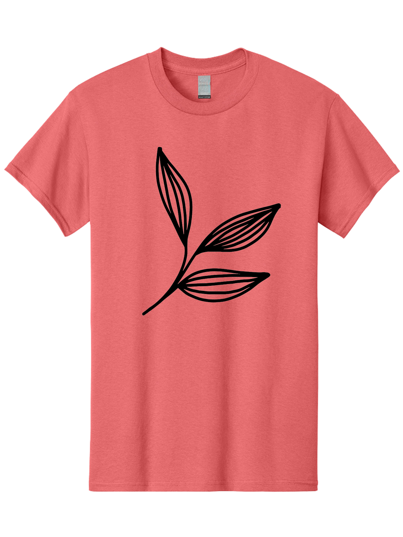 Three-Leaf-Stem Men'S Graphic Tee, 100% Cotton, Comfortable Casual Summer Wear, Machine Washable, Minimalist Leaf Design, Simple Line Art, Botanical Illustration, Three Leaves, Black Outline, Natural Theme, Eco-Friendly, Organic Shape -  Aaa498 5