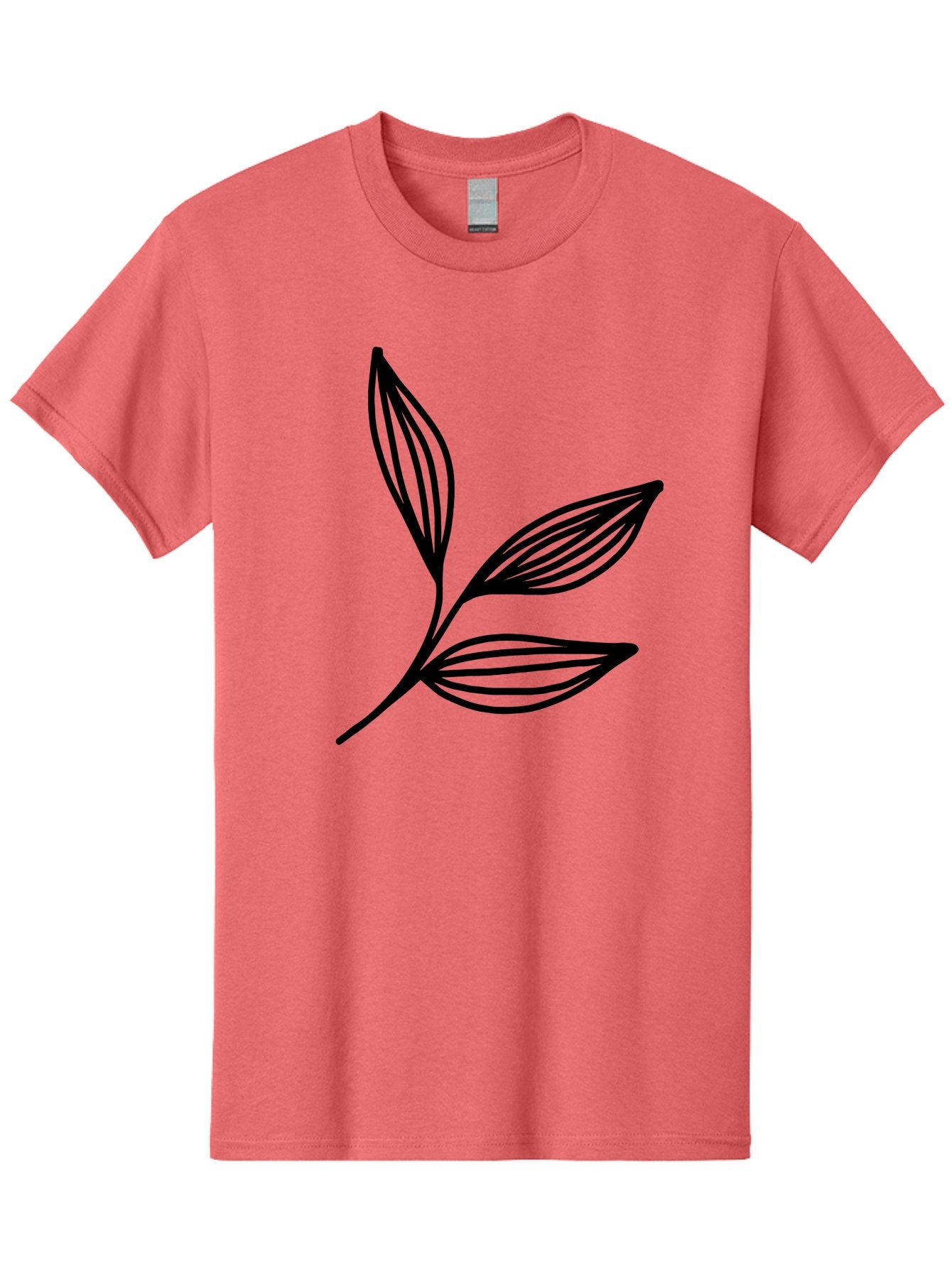 Three-Leaf-Stem Men'S Graphic Tee, 100% Cotton, Comfortable Casual Summer Wear, Machine Washable, Minimalist Leaf Design, Simple Line Art, Botanical Illustration, Three Leaves, Black Outline, Natural Theme, Eco-Friendly, Organic Shape -  Aaa498 27