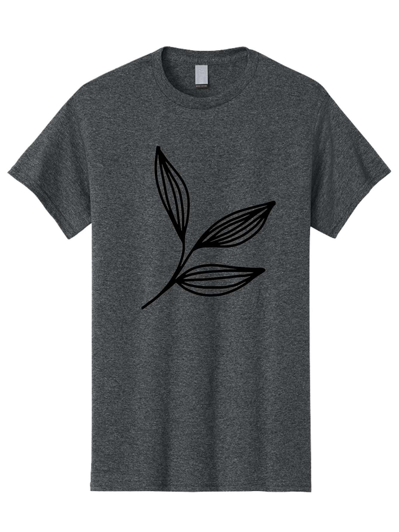 Three-Leaf-Stem Men'S Graphic Tee, 100% Cotton, Comfortable Casual Summer Wear, Machine Washable, Minimalist Leaf Design, Simple Line Art, Botanical Illustration, Three Leaves, Black Outline, Natural Theme, Eco-Friendly, Organic Shape -  Aaa498 7