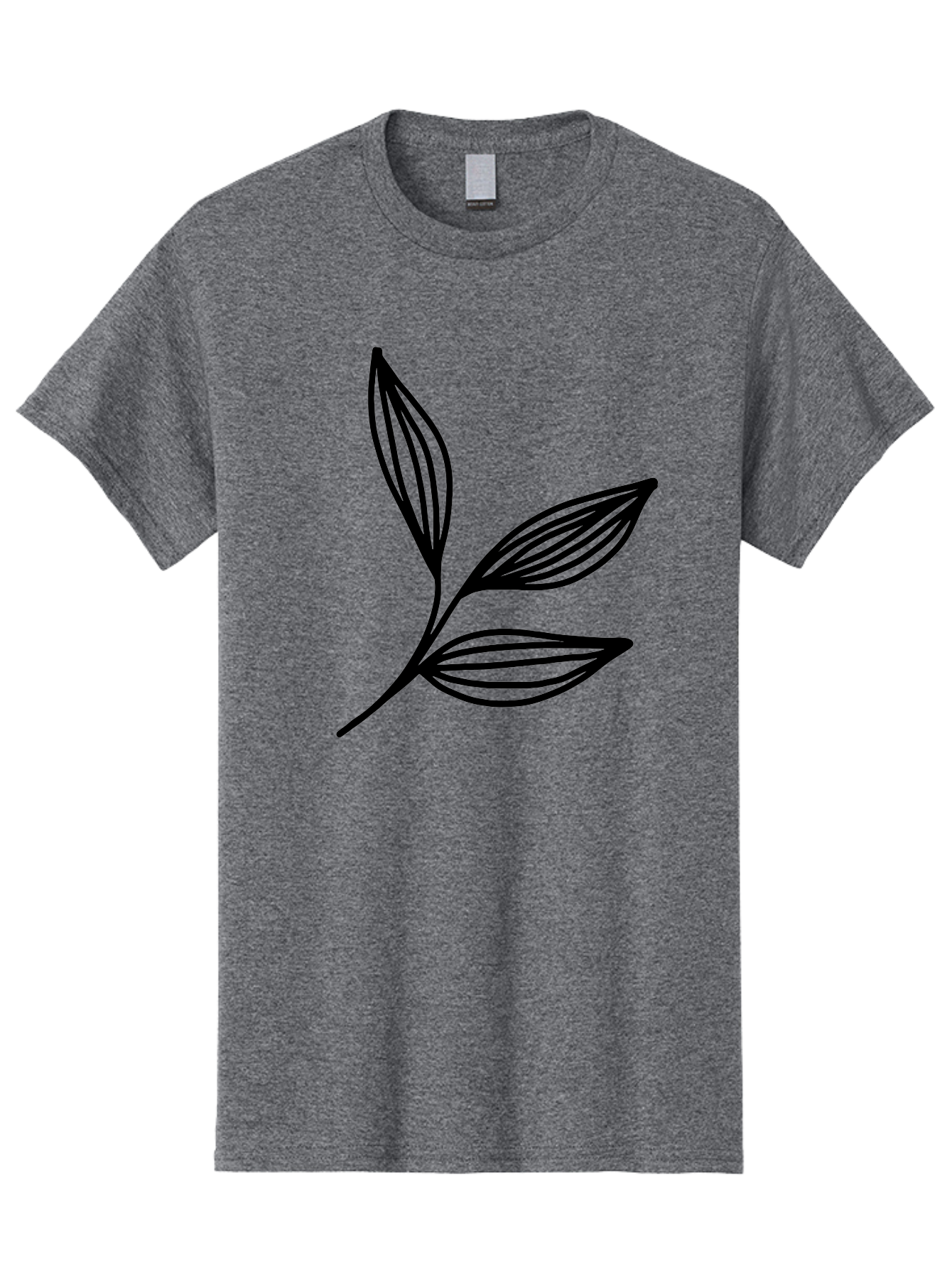 Three-Leaf-Stem Men'S Graphic Tee, 100% Cotton, Comfortable Casual Summer Wear, Machine Washable, Minimalist Leaf Design, Simple Line Art, Botanical Illustration, Three Leaves, Black Outline, Natural Theme, Eco-Friendly, Organic Shape -  Aaa498 9