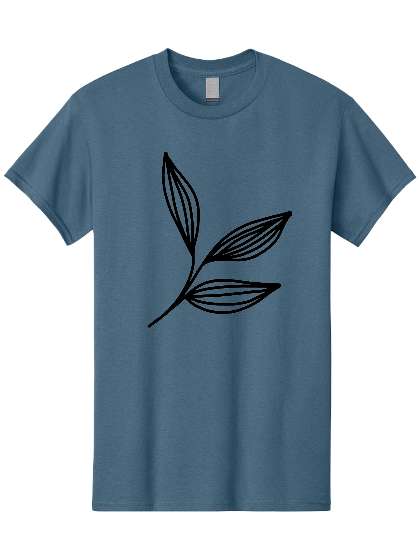 Three-Leaf-Stem Men'S Graphic Tee, 100% Cotton, Comfortable Casual Summer Wear, Machine Washable, Minimalist Leaf Design, Simple Line Art, Botanical Illustration, Three Leaves, Black Outline, Natural Theme, Eco-Friendly, Organic Shape -  Aaa498 11