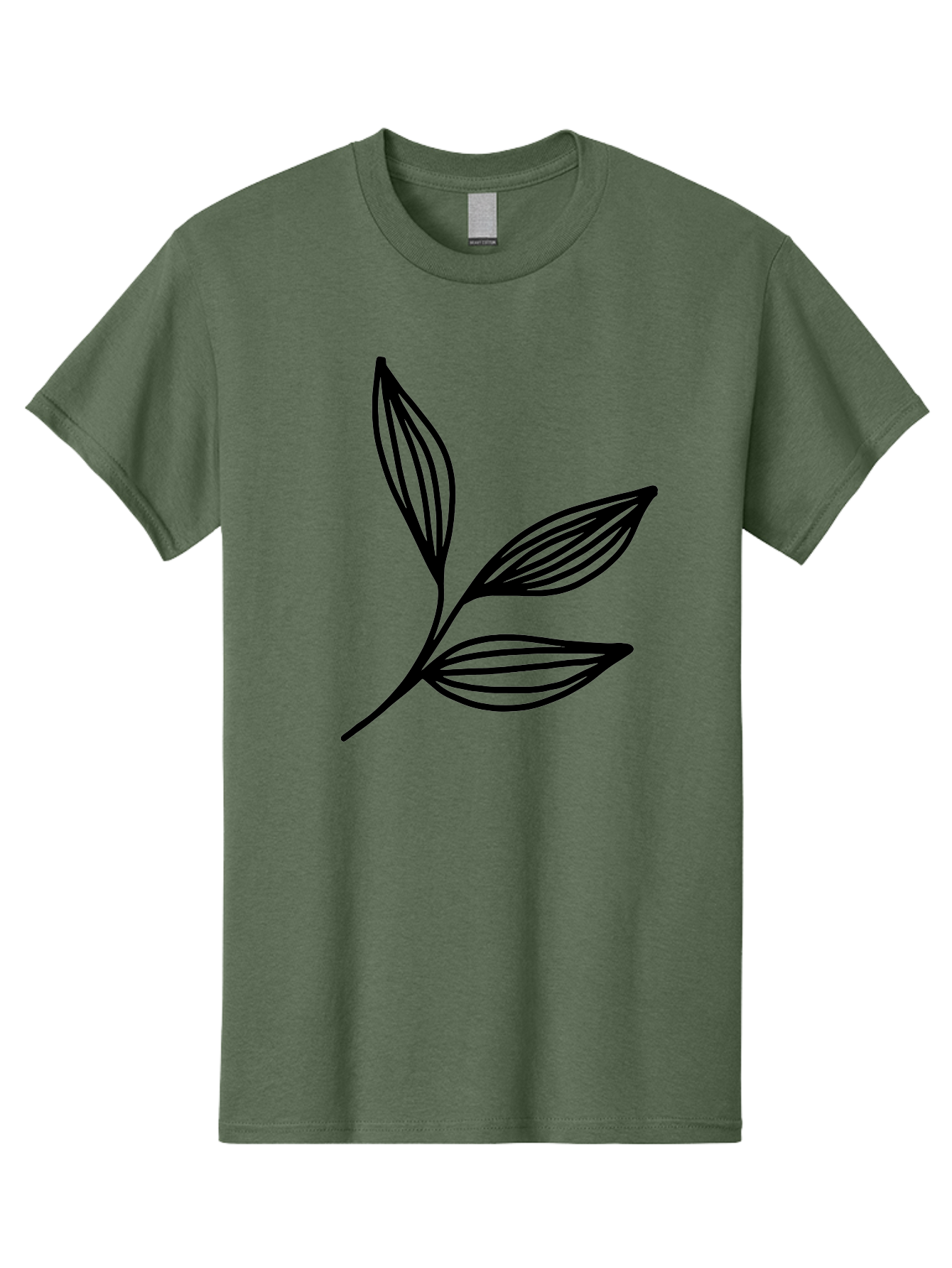 Three-Leaf-Stem Men'S Graphic Tee, 100% Cotton, Comfortable Casual Summer Wear, Machine Washable, Minimalist Leaf Design, Simple Line Art, Botanical Illustration, Three Leaves, Black Outline, Natural Theme, Eco-Friendly, Organic Shape -  Aaa498 15