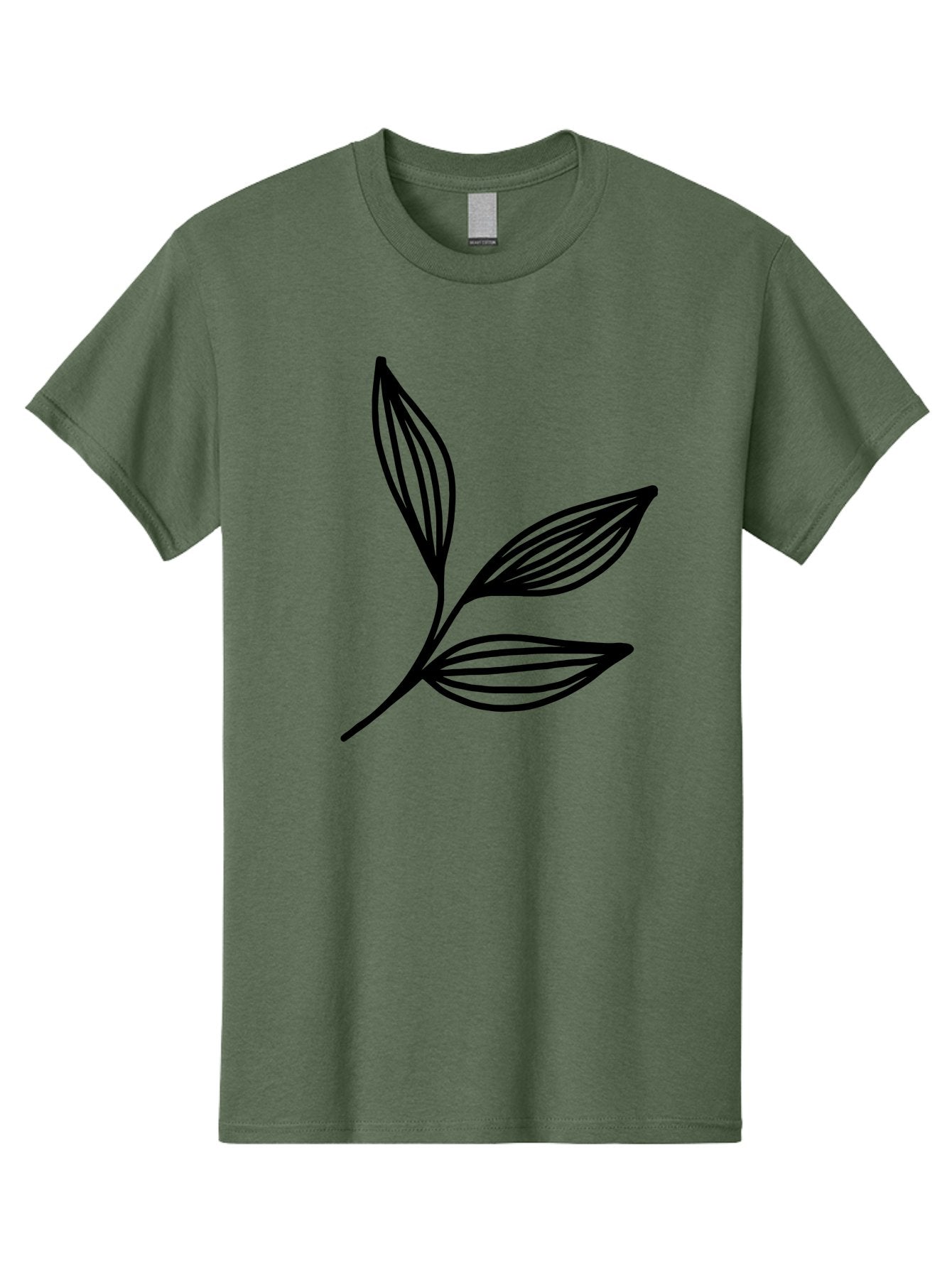 Three-Leaf-Stem Men'S Graphic Tee, 100% Cotton, Comfortable Casual Summer Wear, Machine Washable, Minimalist Leaf Design, Simple Line Art, Botanical Illustration, Three Leaves, Black Outline, Natural Theme, Eco-Friendly, Organic Shape -  Aaa498 29
