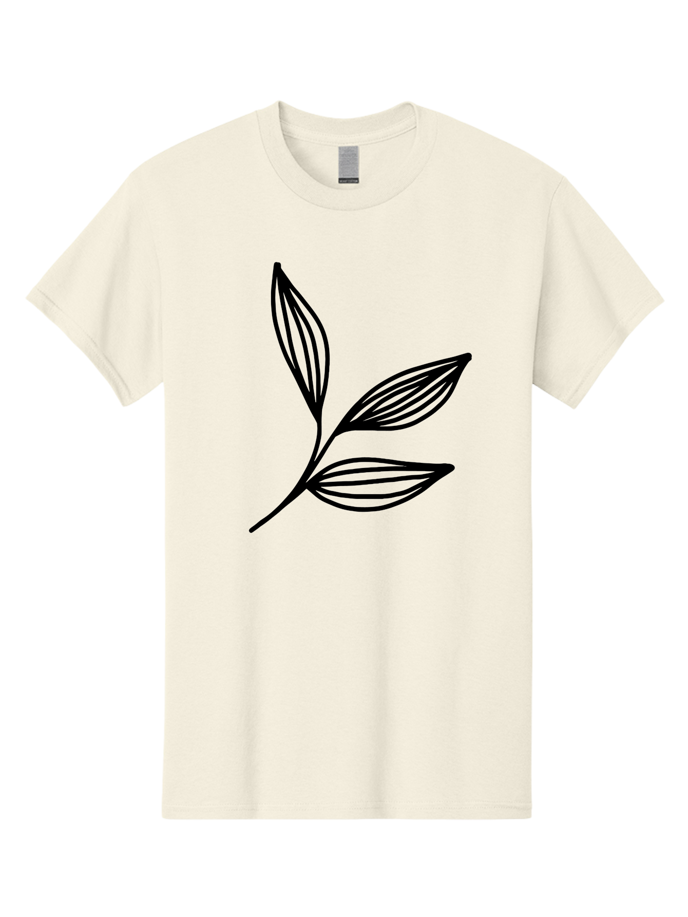 Three-Leaf-Stem Men'S Graphic Tee, 100% Cotton, Comfortable Casual Summer Wear, Machine Washable, Minimalist Leaf Design, Simple Line Art, Botanical Illustration, Three Leaves, Black Outline, Natural Theme, Eco-Friendly, Organic Shape -  Aaa498 17