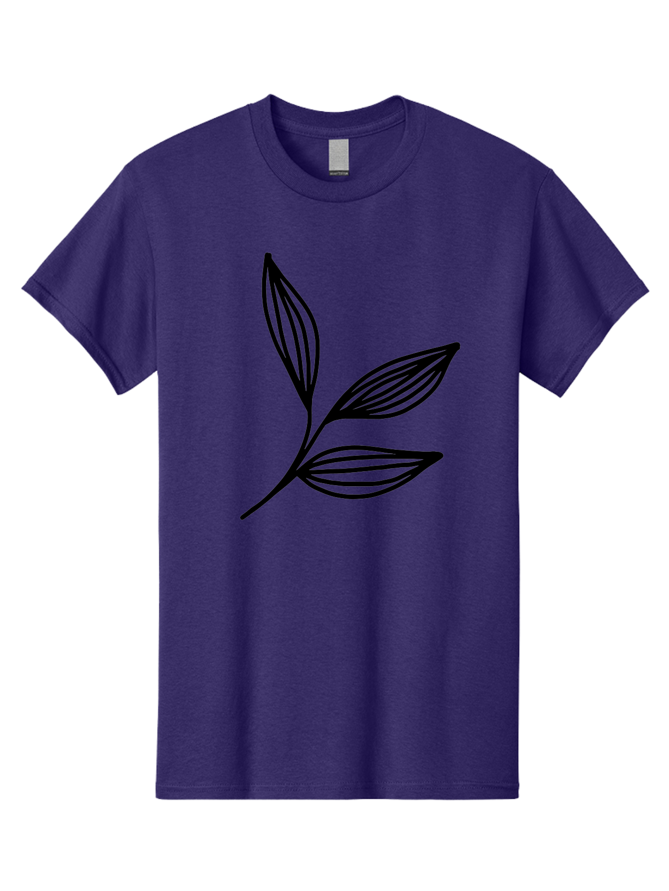 Three-Leaf-Stem Men'S Graphic Tee, 100% Cotton, Comfortable Casual Summer Wear, Machine Washable, Minimalist Leaf Design, Simple Line Art, Botanical Illustration, Three Leaves, Black Outline, Natural Theme, Eco-Friendly, Organic Shape -  Aaa498 21