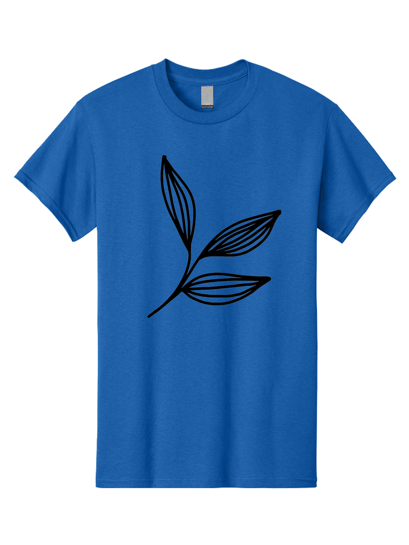 Three-Leaf-Stem Men'S Graphic Tee, 100% Cotton, Comfortable Casual Summer Wear, Machine Washable, Minimalist Leaf Design, Simple Line Art, Botanical Illustration, Three Leaves, Black Outline, Natural Theme, Eco-Friendly, Organic Shape -  Aaa498 25