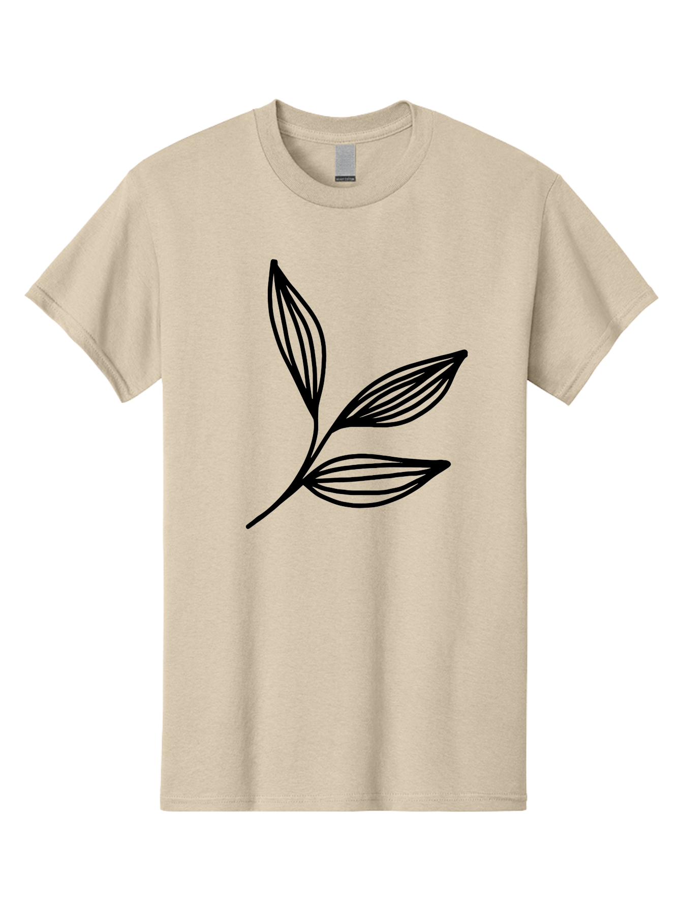 Three-Leaf-Stem Men'S Graphic Tee, 100% Cotton, Comfortable Casual Summer Wear, Machine Washable, Minimalist Leaf Design, Simple Line Art, Botanical Illustration, Three Leaves, Black Outline, Natural Theme, Eco-Friendly, Organic Shape -  Aaa498 27