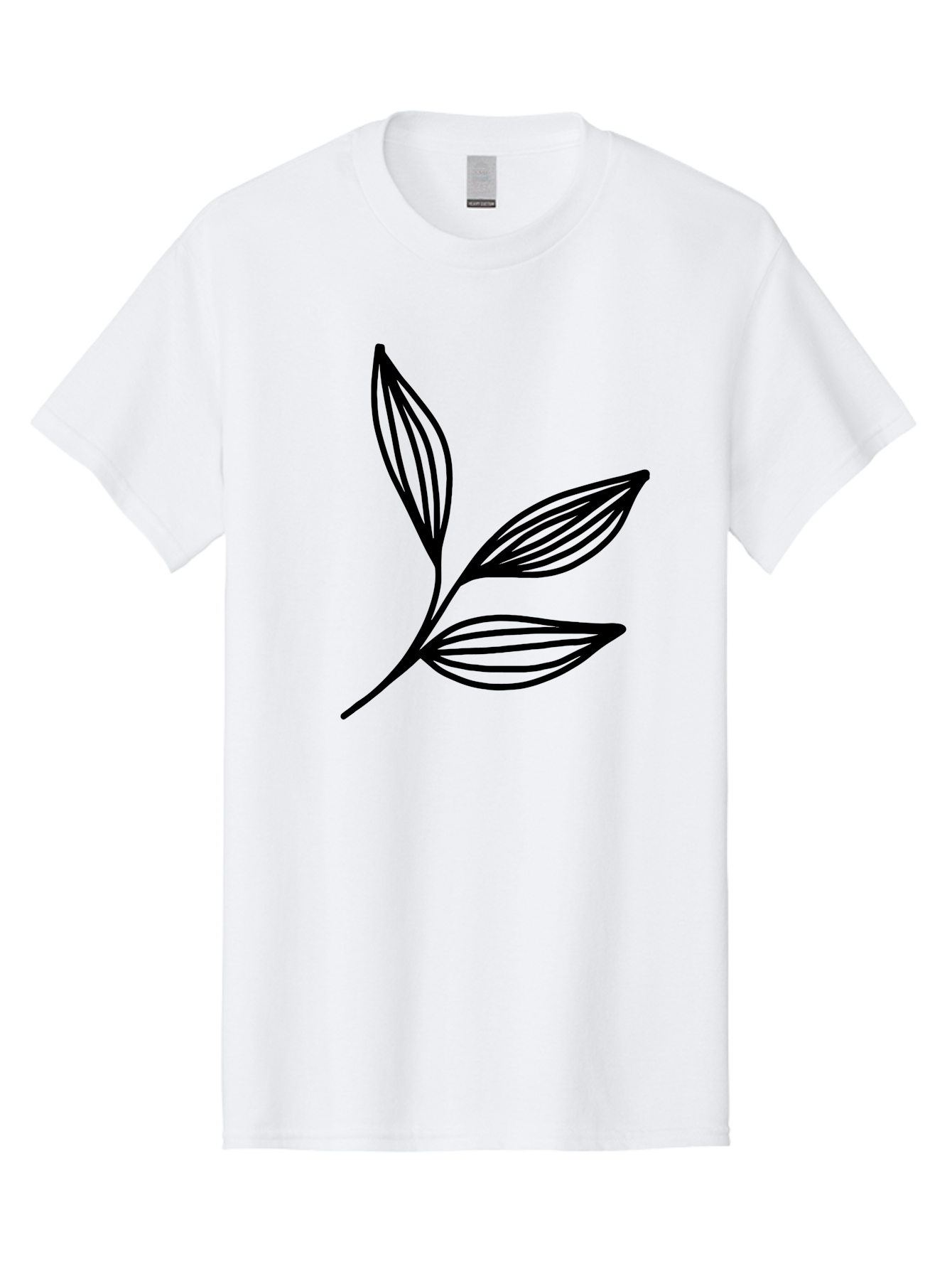 Three-Leaf-Stem Men'S Graphic Tee, 100% Cotton, Comfortable Casual Summer Wear, Machine Washable, Minimalist Leaf Design, Simple Line Art, Botanical Illustration, Three Leaves, Black Outline, Natural Theme, Eco-Friendly, Organic Shape -  Aaa498 29