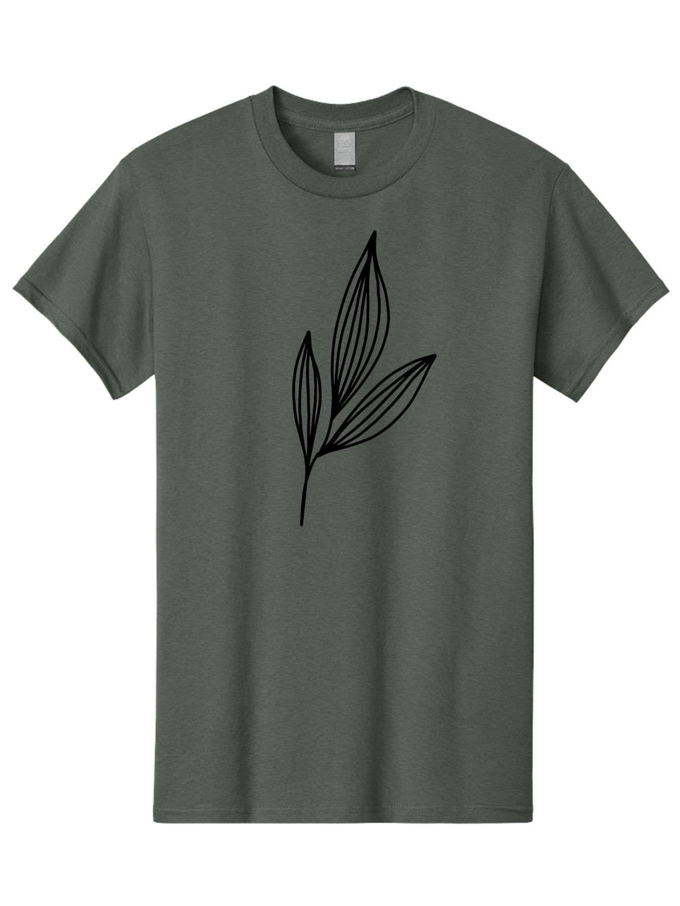 Three-Leaves-1 Men'S Graphic Tee, 100% Cotton, Comfortable Casual Summer Wear, Machine Washable, Simple Leaf Design, Minimalist Leaves, Botanical Illustration, Leaf Outline, Black Lines, Nature-Inspired Graphics, Leaf Pattern -  Aaa499 21