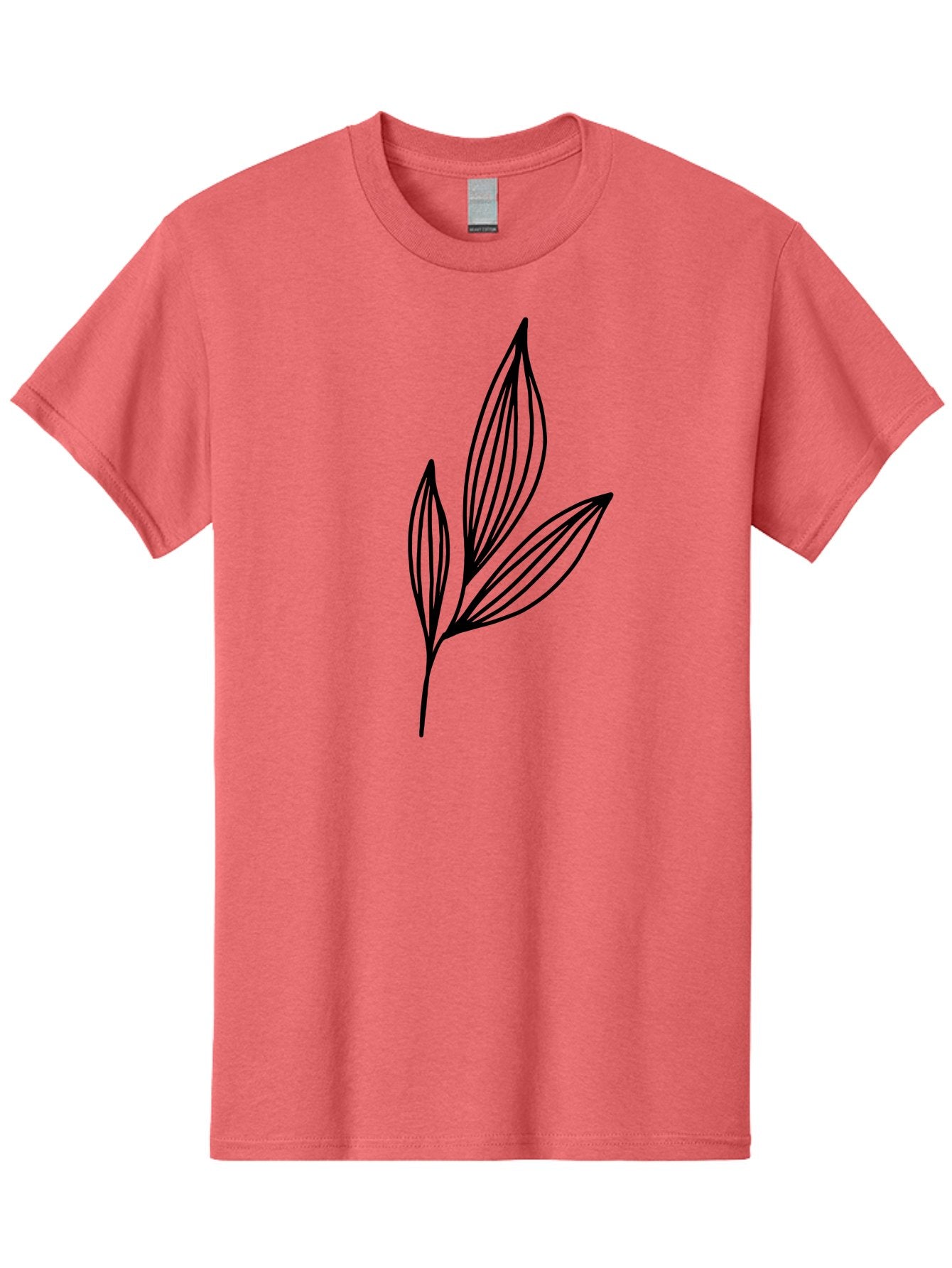 Three-Leaves-1 Men'S Graphic Tee, 100% Cotton, Comfortable Casual Summer Wear, Machine Washable, Simple Leaf Design, Minimalist Leaves, Botanical Illustration, Leaf Outline, Black Lines, Nature-Inspired Graphics, Leaf Pattern -  Aaa499 25