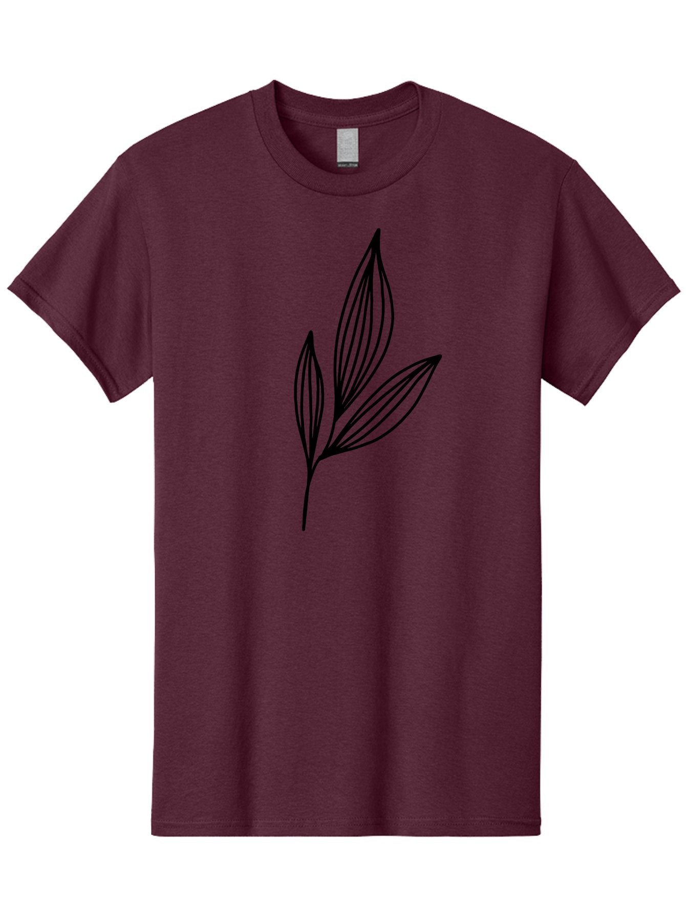 Three-Leaves-1 Men'S Graphic Tee, 100% Cotton, Comfortable Casual Summer Wear, Machine Washable, Simple Leaf Design, Minimalist Leaves, Botanical Illustration, Leaf Outline, Black Lines, Nature-Inspired Graphics, Leaf Pattern -  Aaa499 17