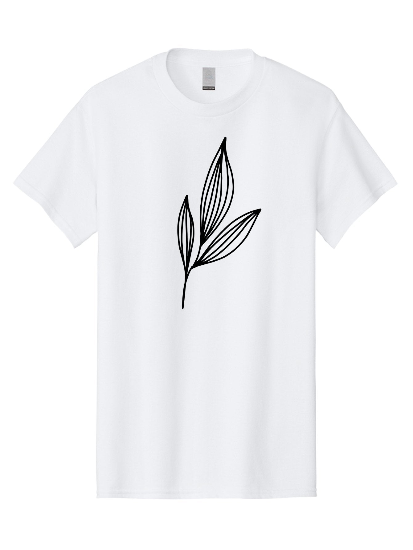 Three-Leaves-1 Men'S Graphic Tee, 100% Cotton, Comfortable Casual Summer Wear, Machine Washable, Simple Leaf Design, Minimalist Leaves, Botanical Illustration, Leaf Outline, Black Lines, Nature-Inspired Graphics, Leaf Pattern -  Aaa499 11