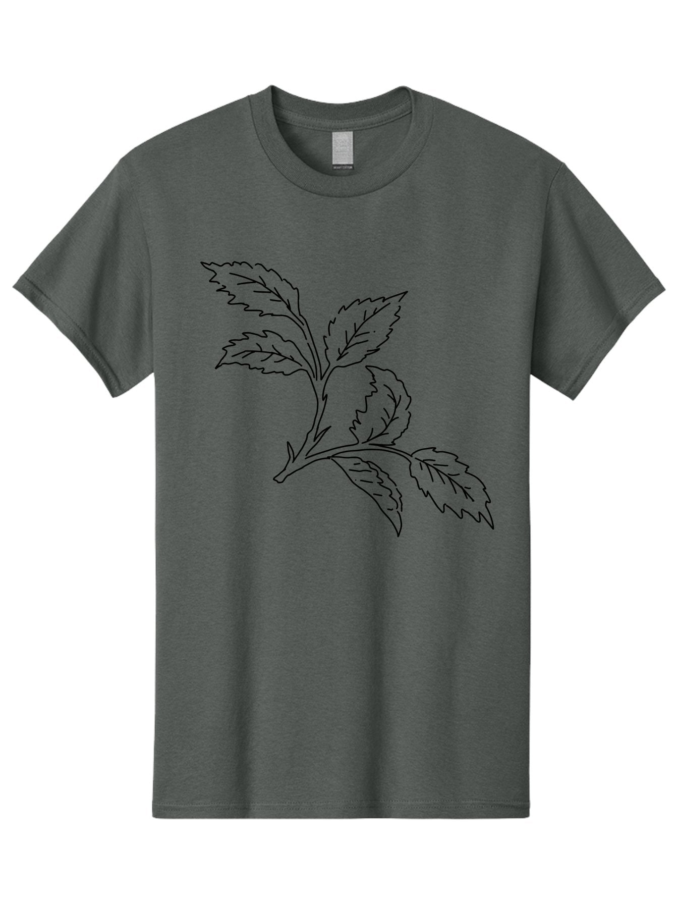 Tomato-Branch Men'S Graphic Tee, 100% Cotton, Comfortable Casual Summer Wear, Machine Washable, Tomato Leaves, Leafy Greens, Botanical Illustration, Leaf Structure, Simple Line Art, Garden Graphics, Vegetable Art -  Aaa502