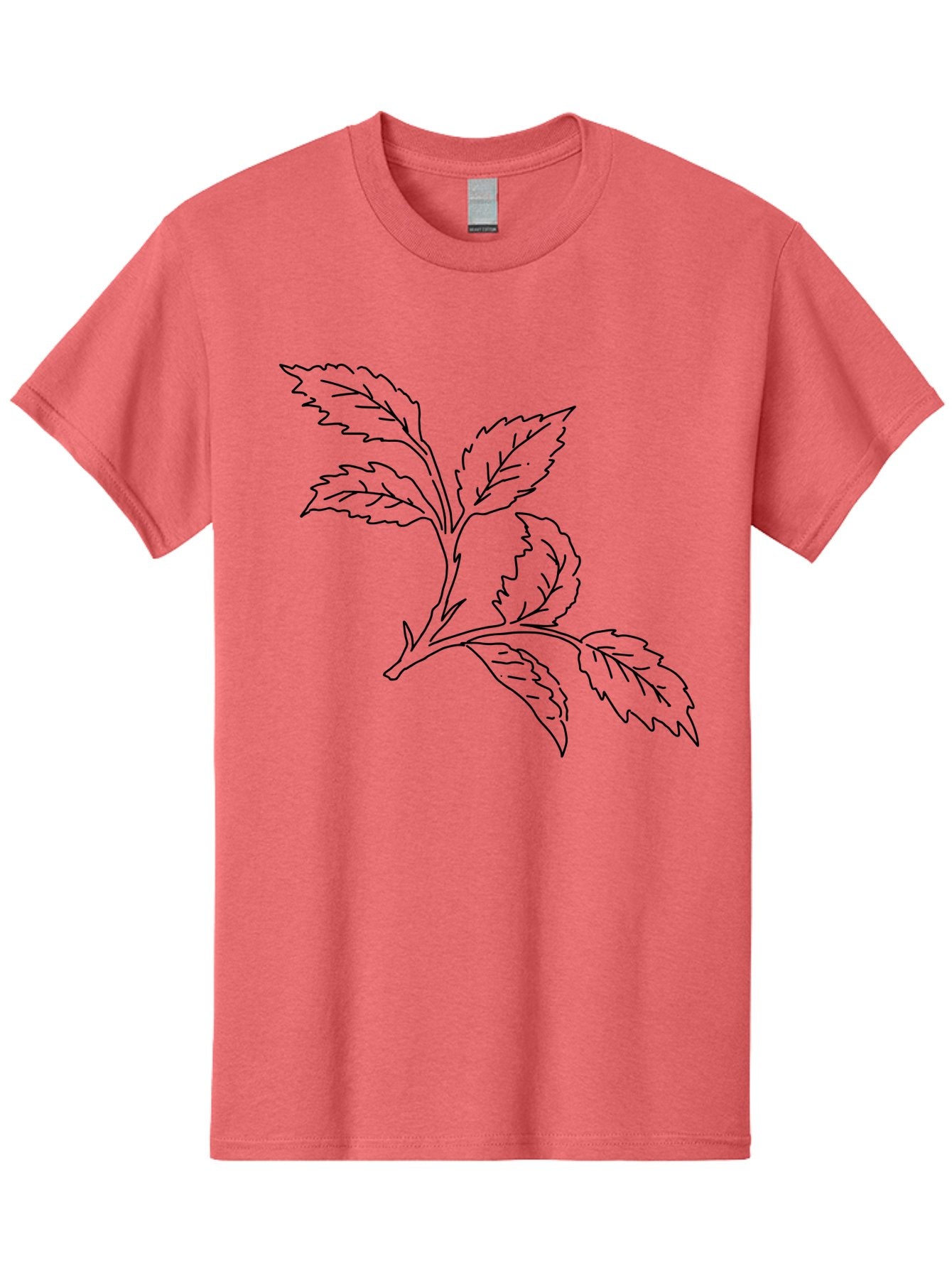 Tomato-Branch Men'S Graphic Tee, 100% Cotton, Comfortable Casual Summer Wear, Machine Washable, Tomato Leaves, Leafy Greens, Botanical Illustration, Leaf Structure, Simple Line Art, Garden Graphics, Vegetable Art -  Aaa502 29