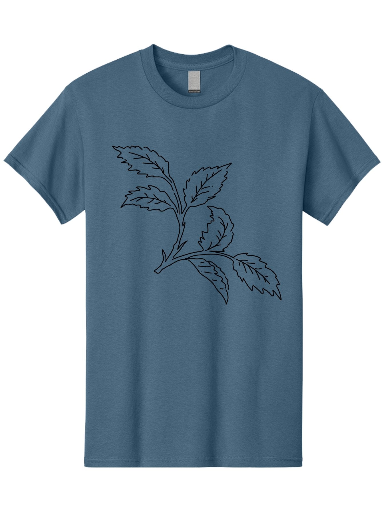 Tomato-Branch Men'S Graphic Tee, 100% Cotton, Comfortable Casual Summer Wear, Machine Washable, Tomato Leaves, Leafy Greens, Botanical Illustration, Leaf Structure, Simple Line Art, Garden Graphics, Vegetable Art -  Aaa502 3