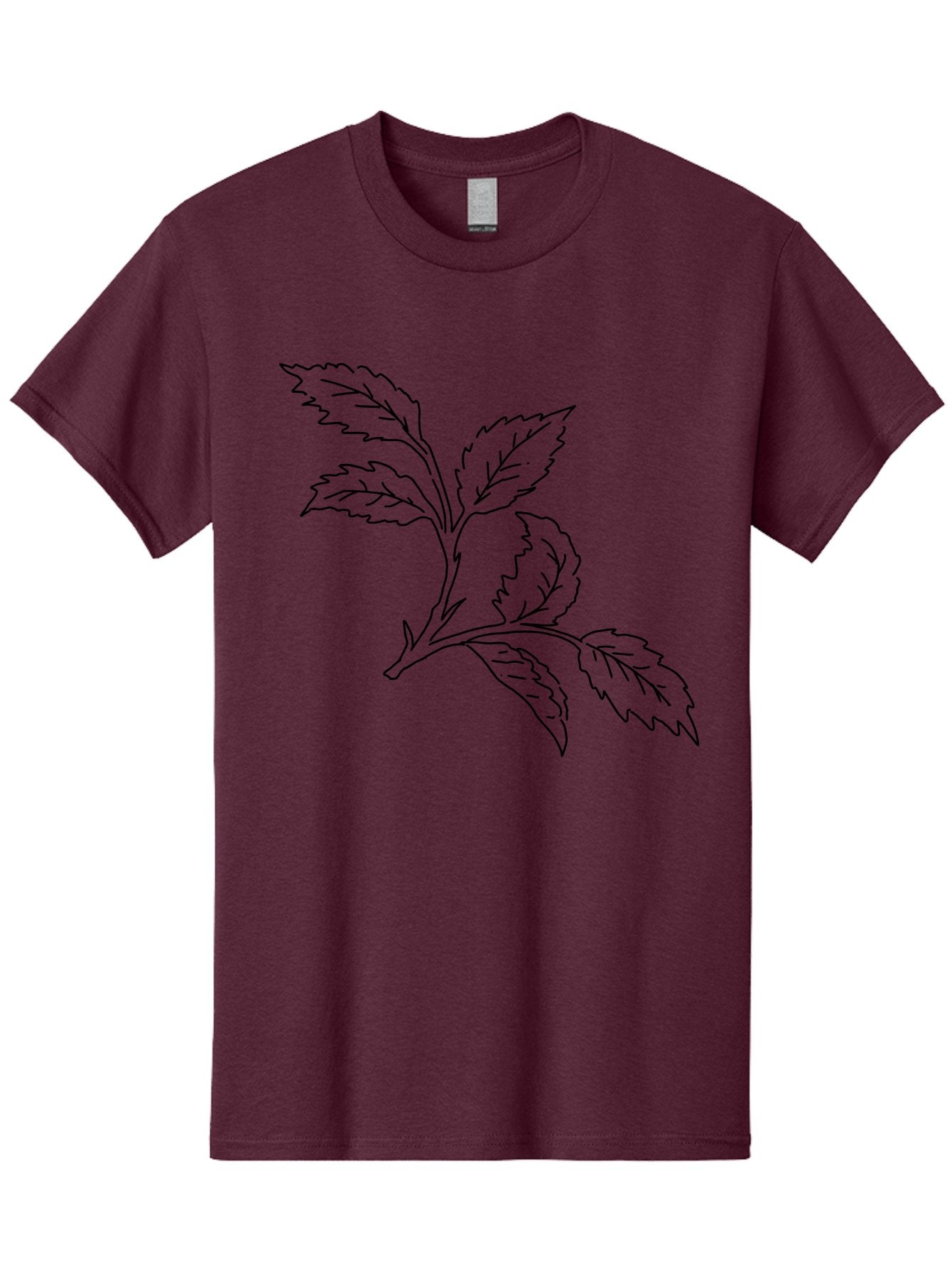 Tomato-Branch Men'S Graphic Tee, 100% Cotton, Comfortable Casual Summer Wear, Machine Washable, Tomato Leaves, Leafy Greens, Botanical Illustration, Leaf Structure, Simple Line Art, Garden Graphics, Vegetable Art -  Aaa502 25