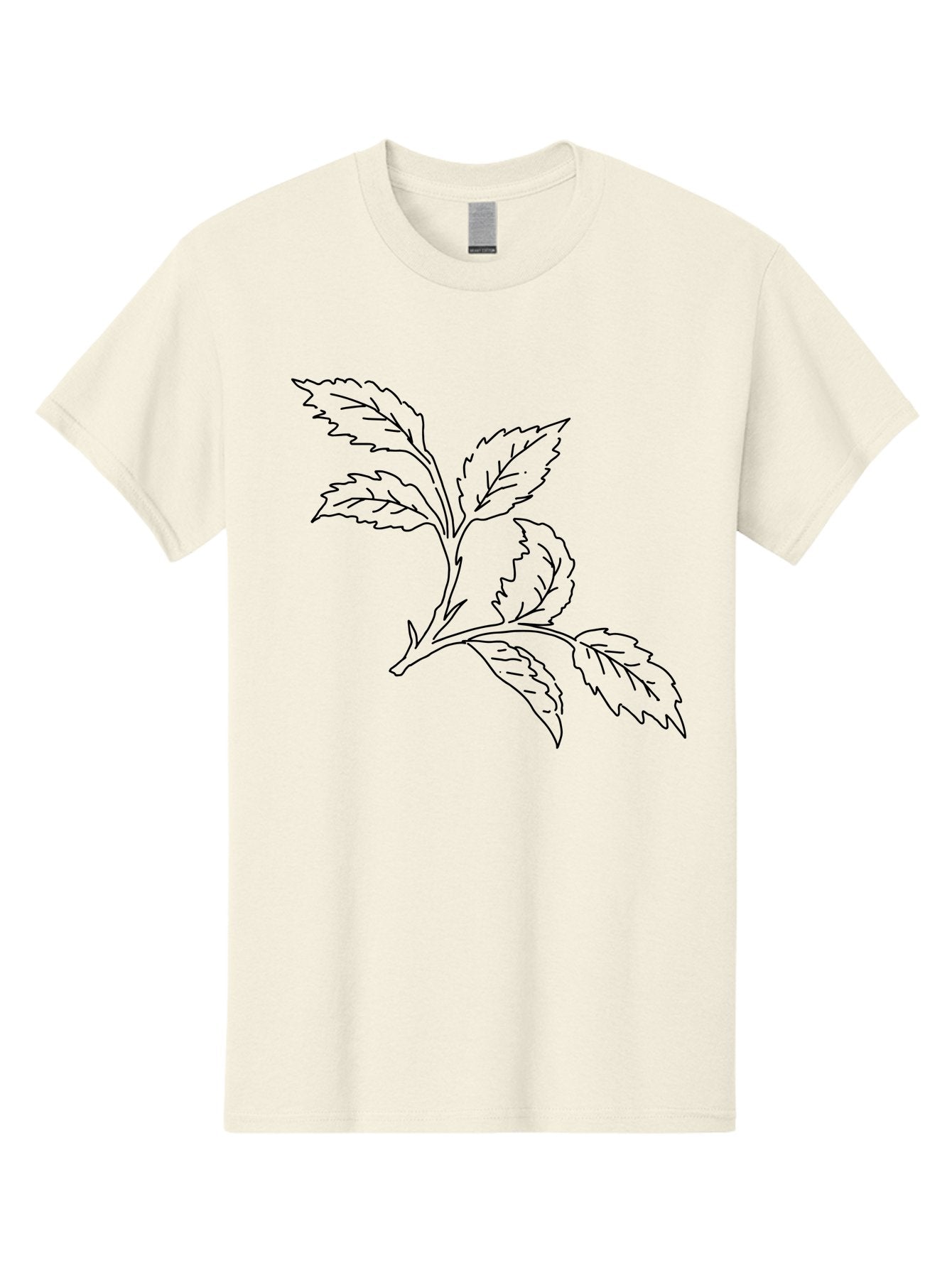 Tomato-Branch Men'S Graphic Tee, 100% Cotton, Comfortable Casual Summer Wear, Machine Washable, Tomato Leaves, Leafy Greens, Botanical Illustration, Leaf Structure, Simple Line Art, Garden Graphics, Vegetable Art -  Aaa502 21
