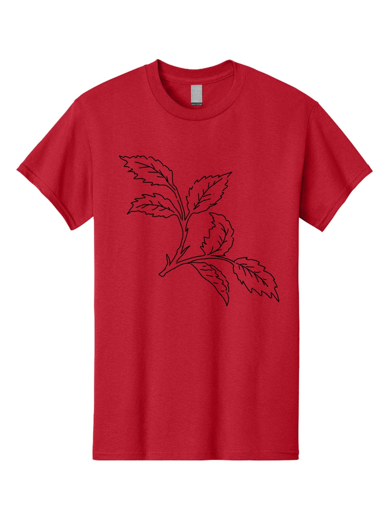 Tomato-Branch Men'S Graphic Tee, 100% Cotton, Comfortable Casual Summer Wear, Machine Washable, Tomato Leaves, Leafy Greens, Botanical Illustration, Leaf Structure, Simple Line Art, Garden Graphics, Vegetable Art -  Aaa502 27